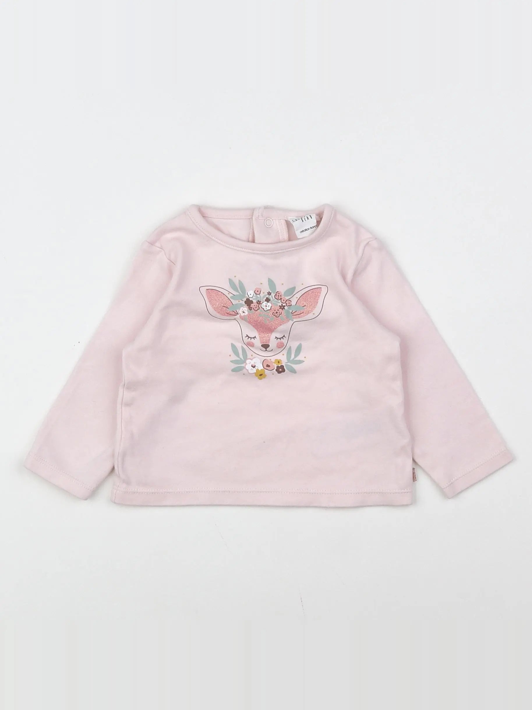 Carrément Beau - tee-shirt rose - 12 mois