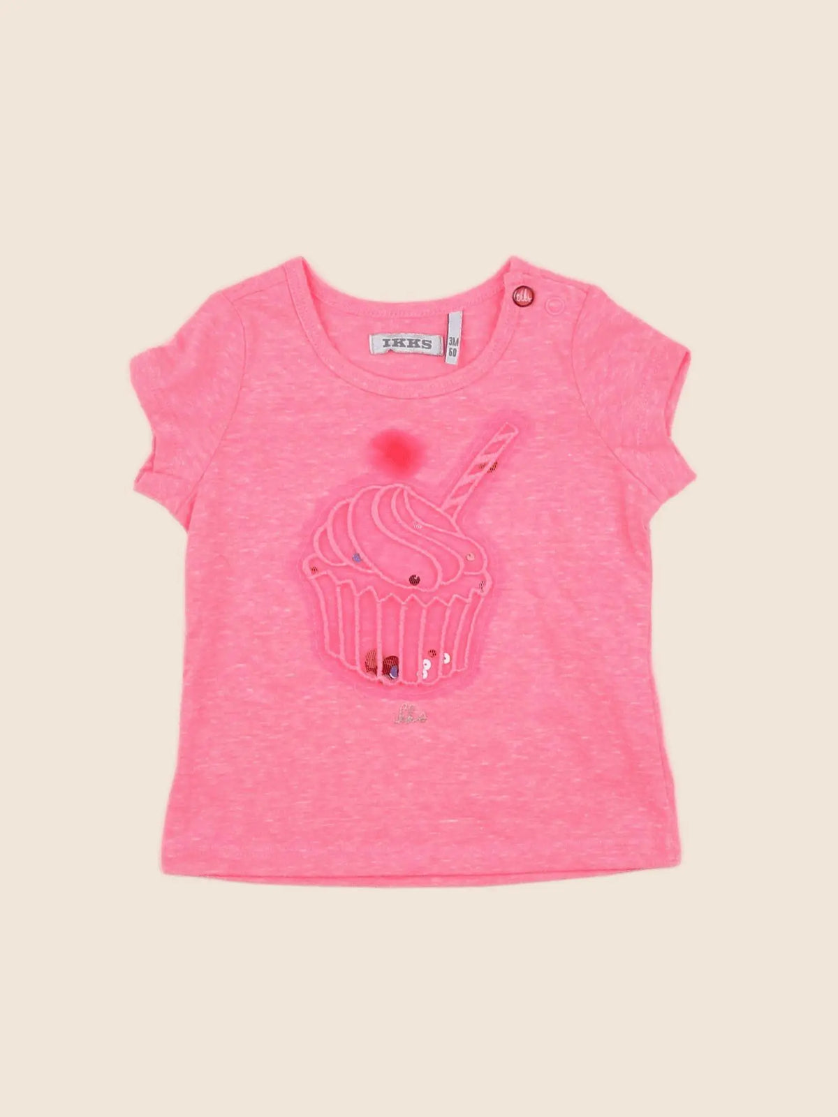 IKKS - tee-shirt rose fluo - 3 mois