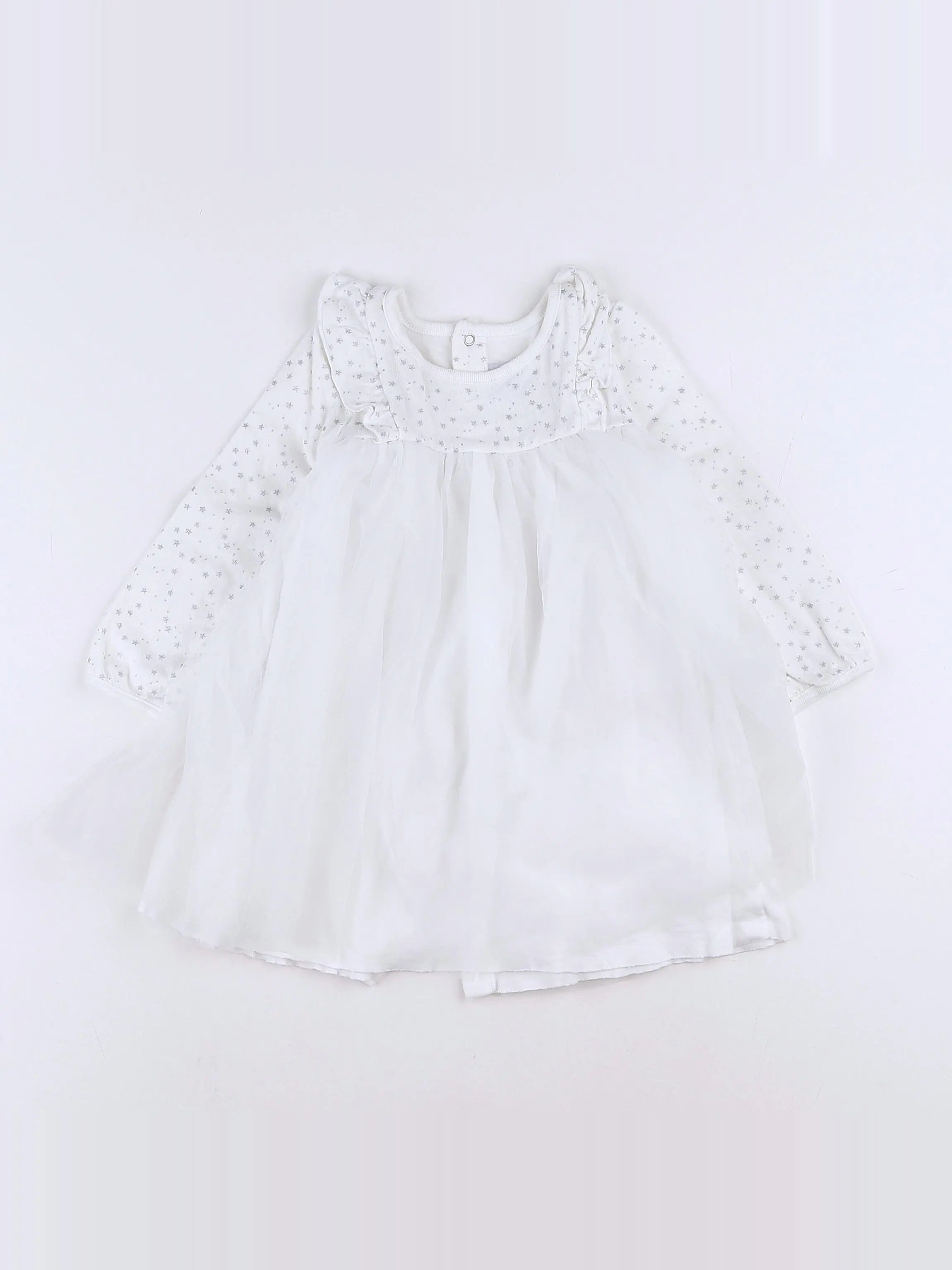 Petit Bateau - robe blanc - 18 mois