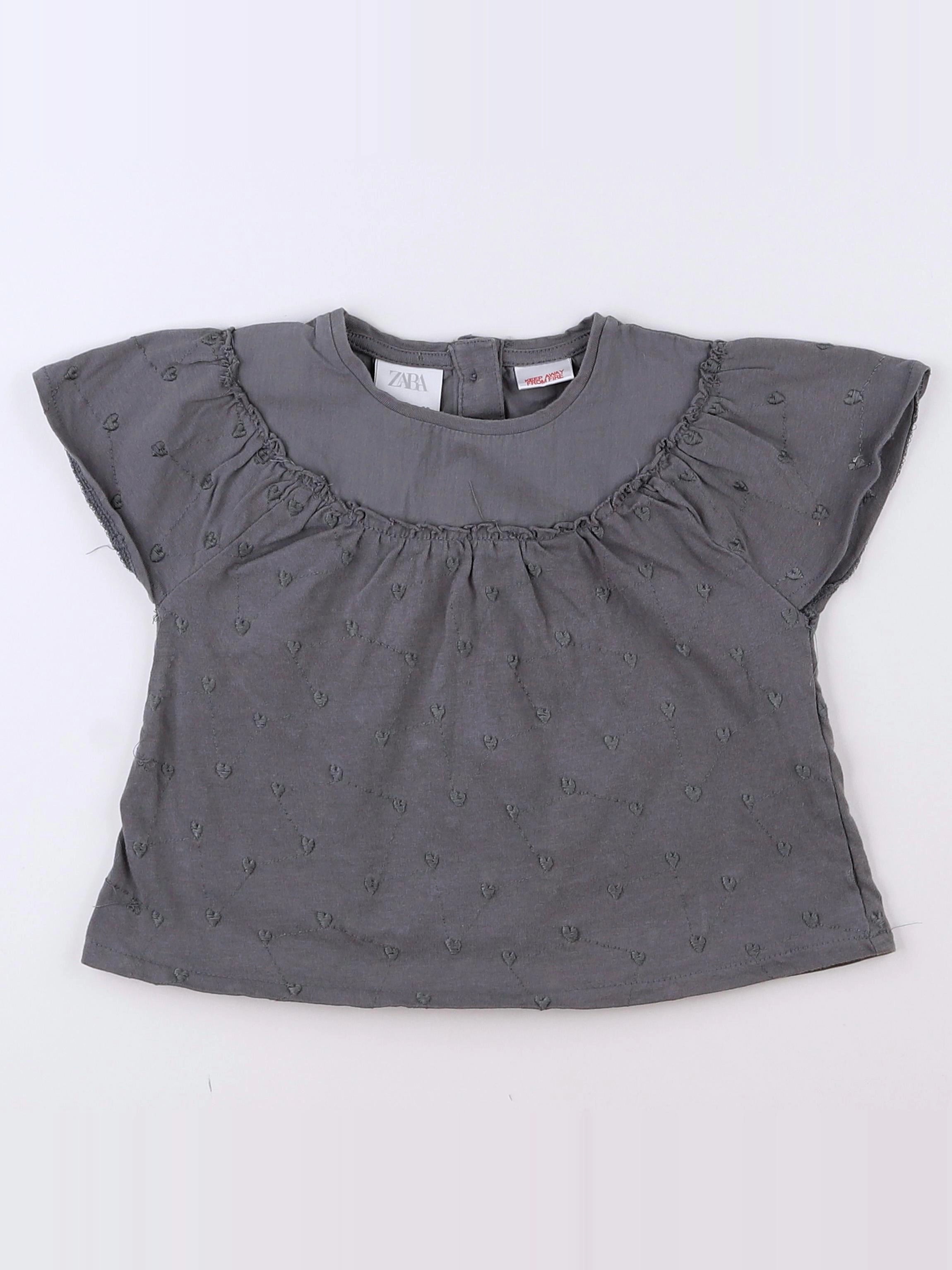 Zara - tee-shirt gris - 9/12 mois