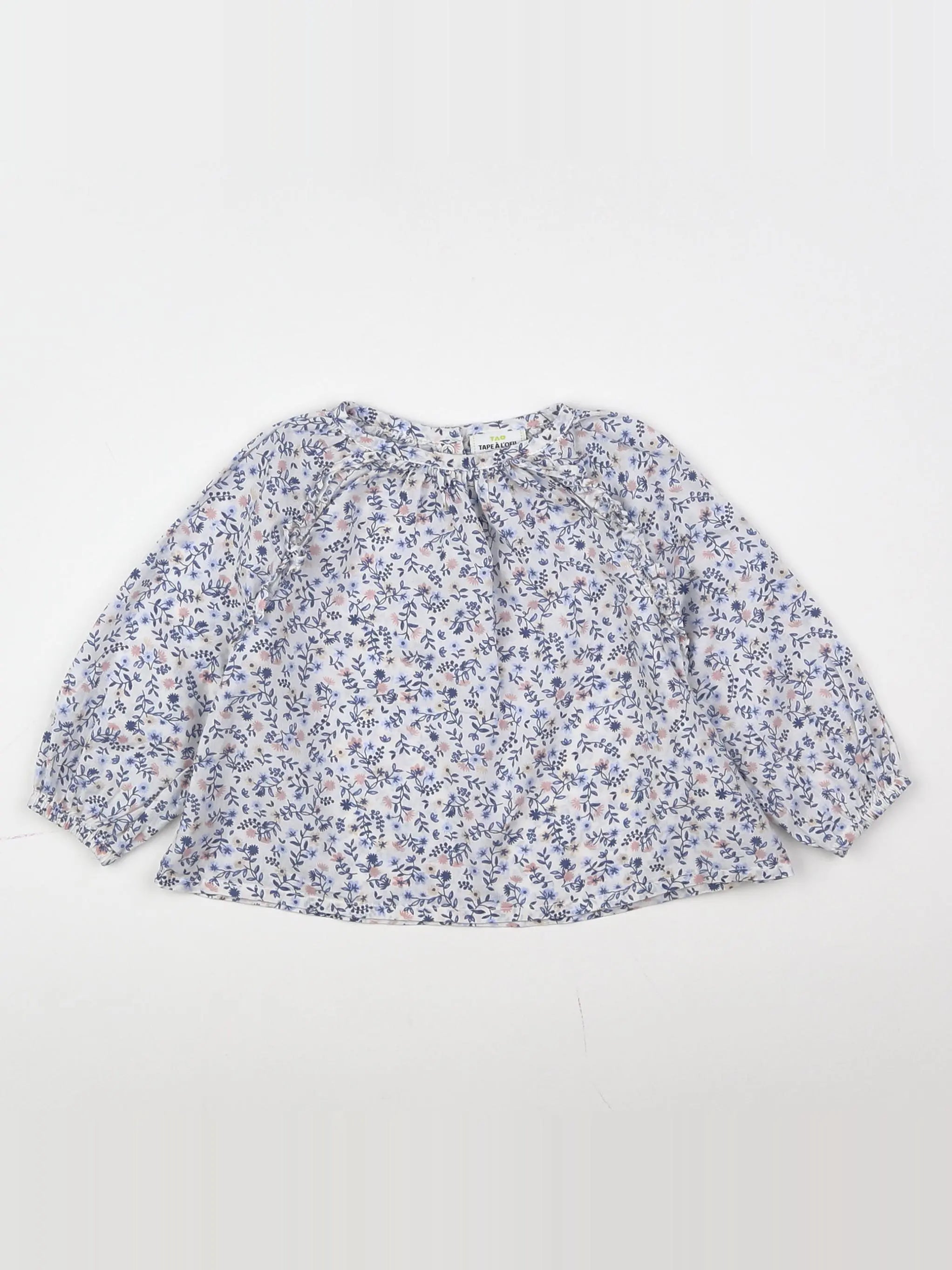 Tape à l'oeil - blouse blanc, bleu - 6 mois