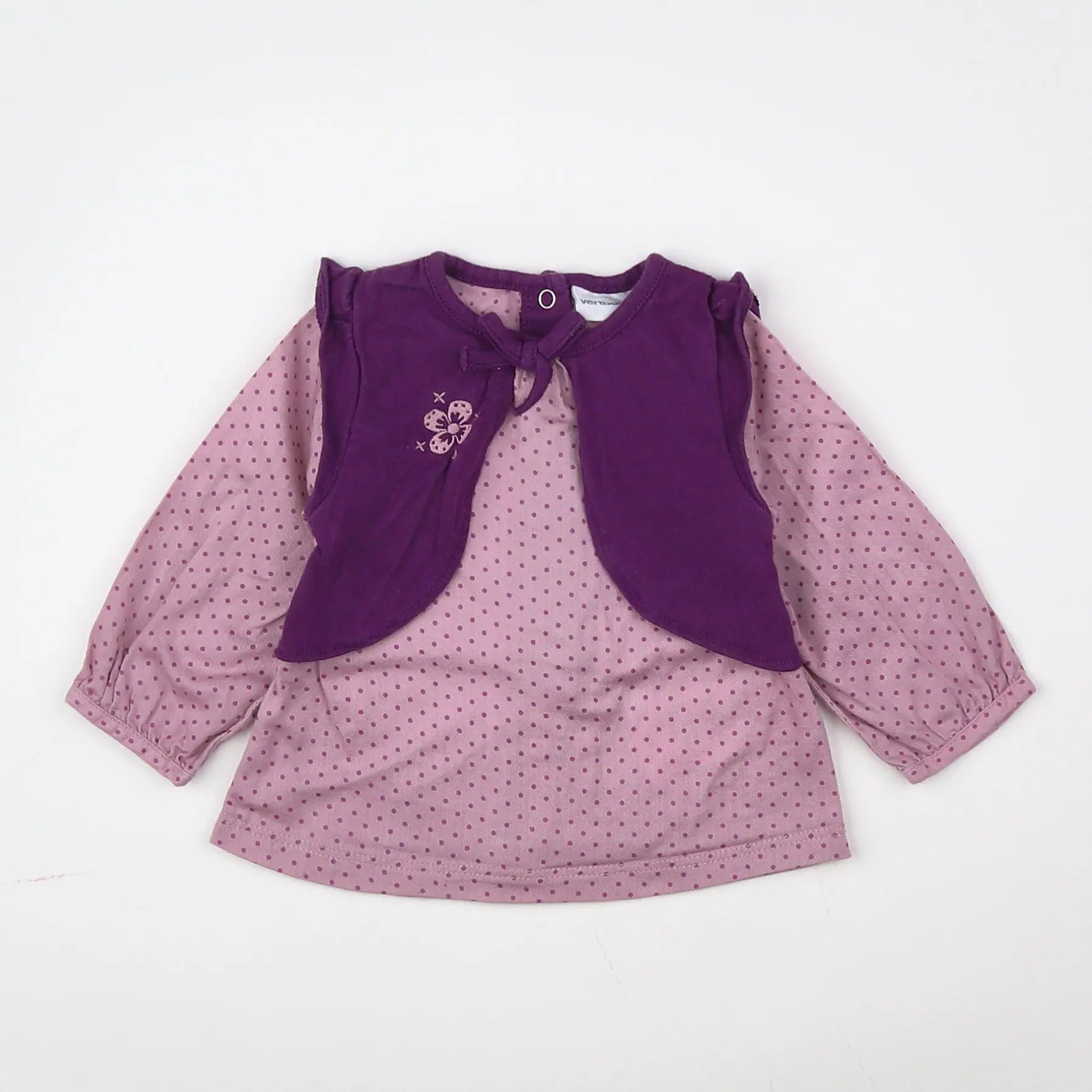Vertbaudet - tee-shirt violet - 3 mois