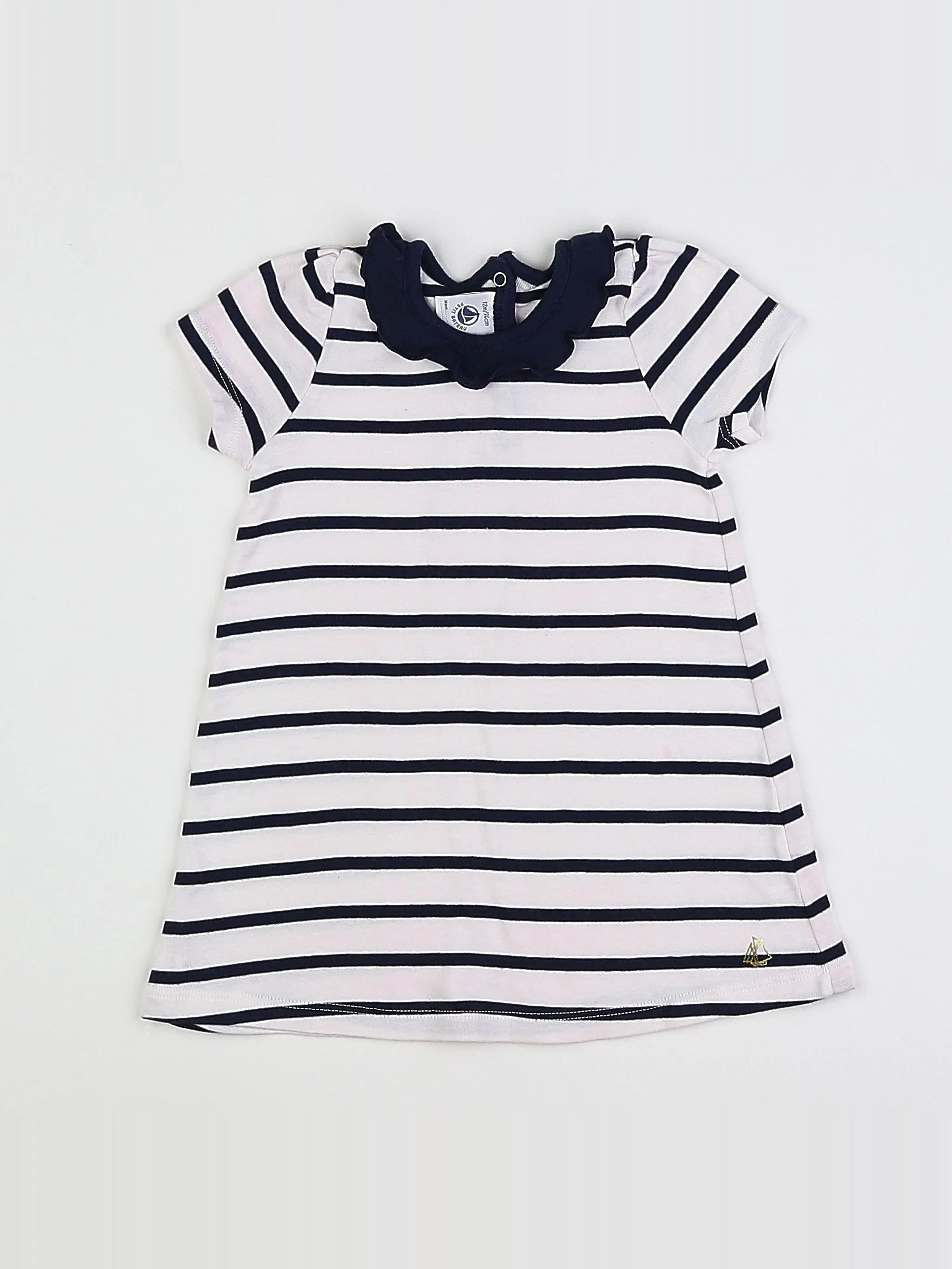 Petit Bateau - robe blanc - 12 mois