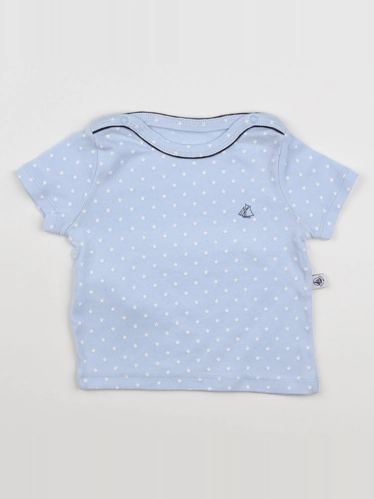 Petit Bateau - maillot de corps bleu - 6 mois