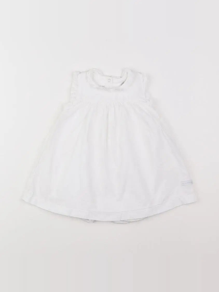 Petit Bateau - robe blanc - 12 mois