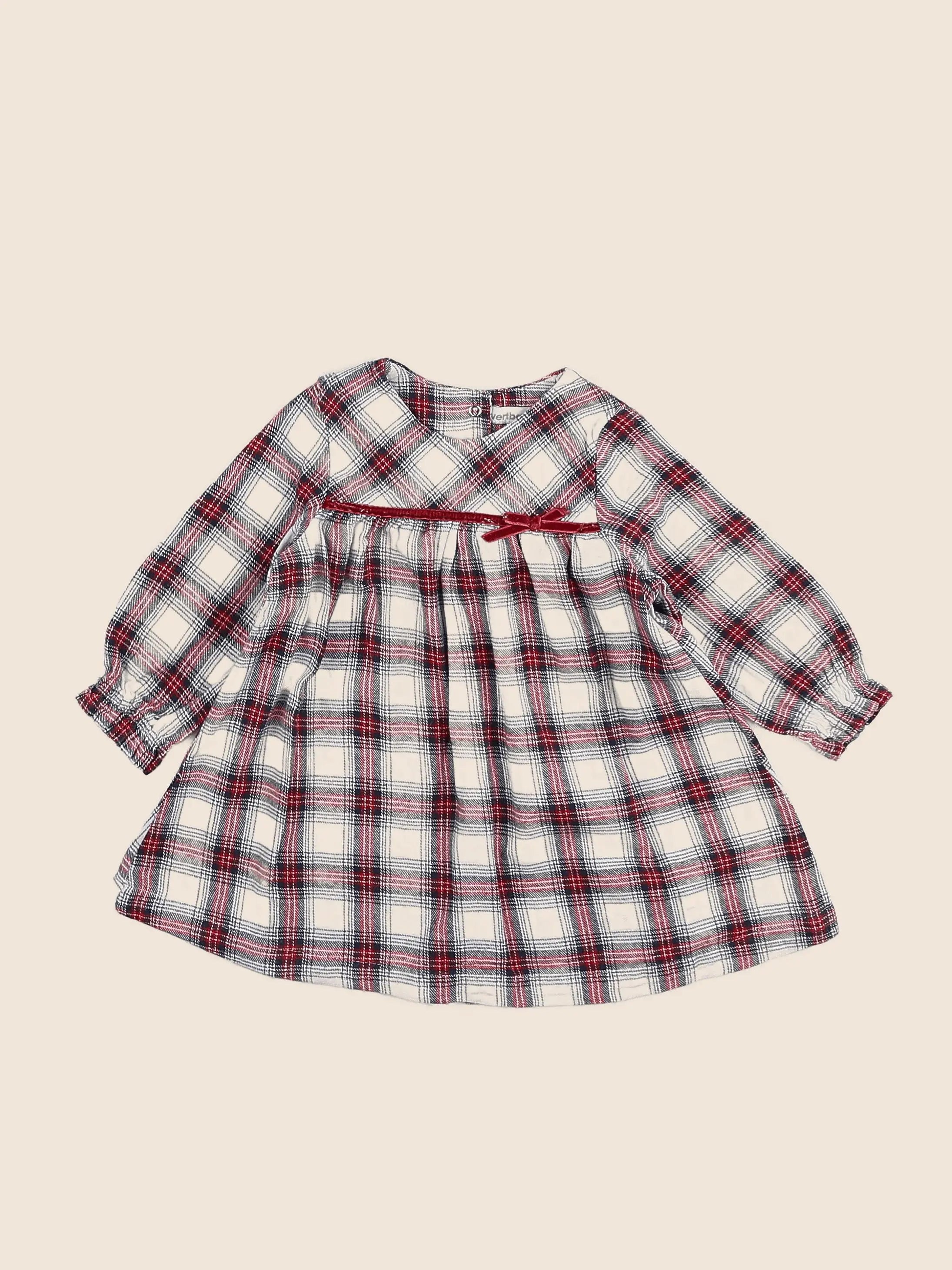 Vertbaudet - robe bleu, rouge - 12 mois