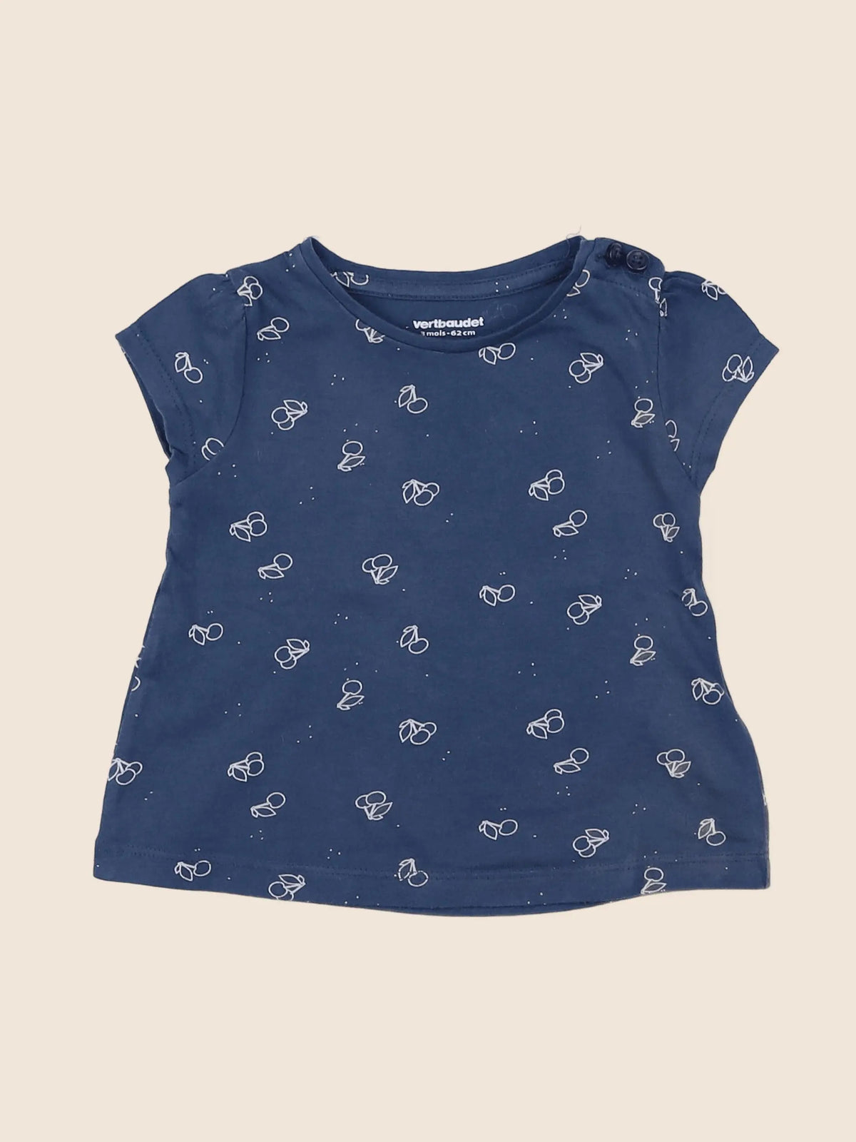 Vertbaudet - tee-shirt bleu - 3 mois