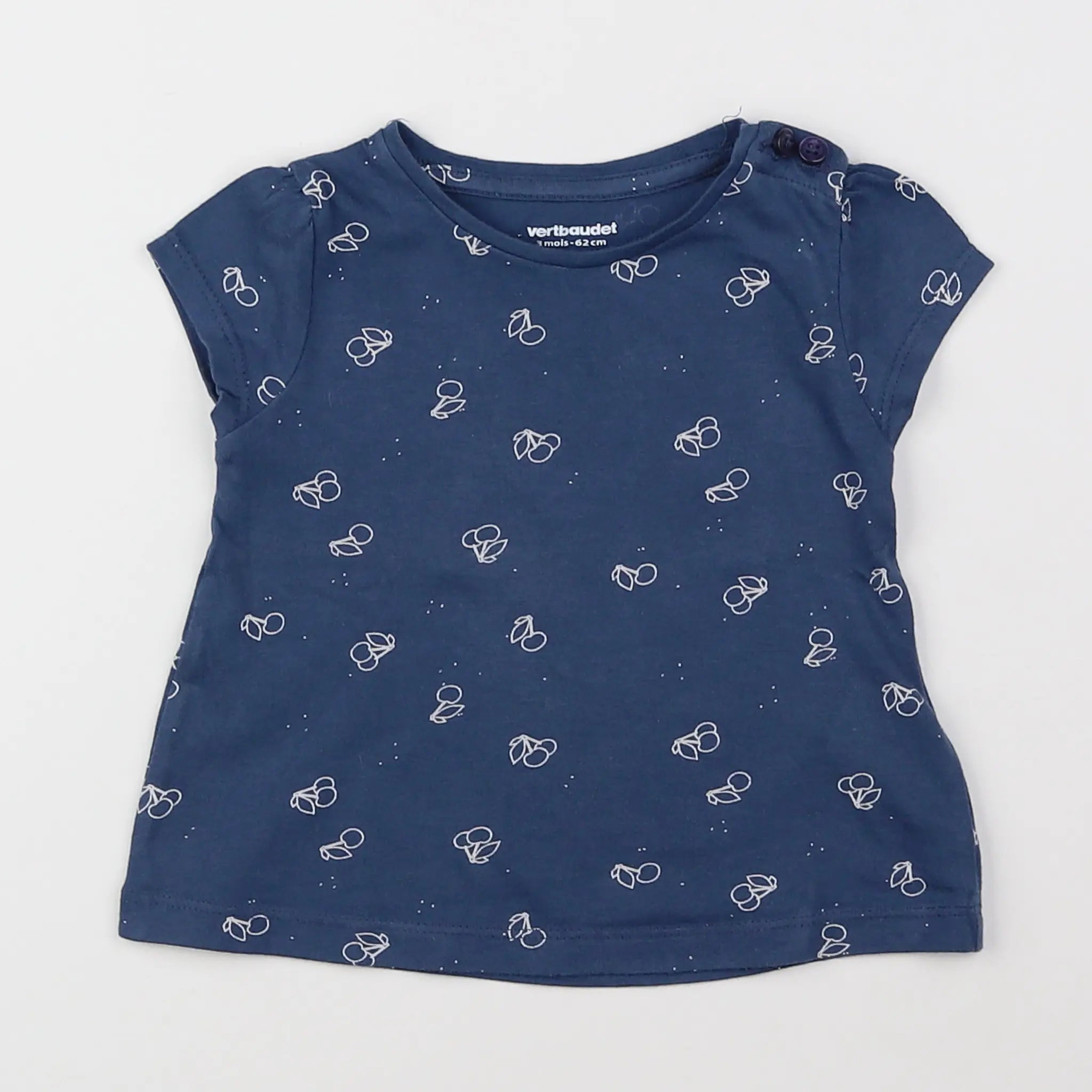 Vertbaudet - tee-shirt bleu - 3 mois