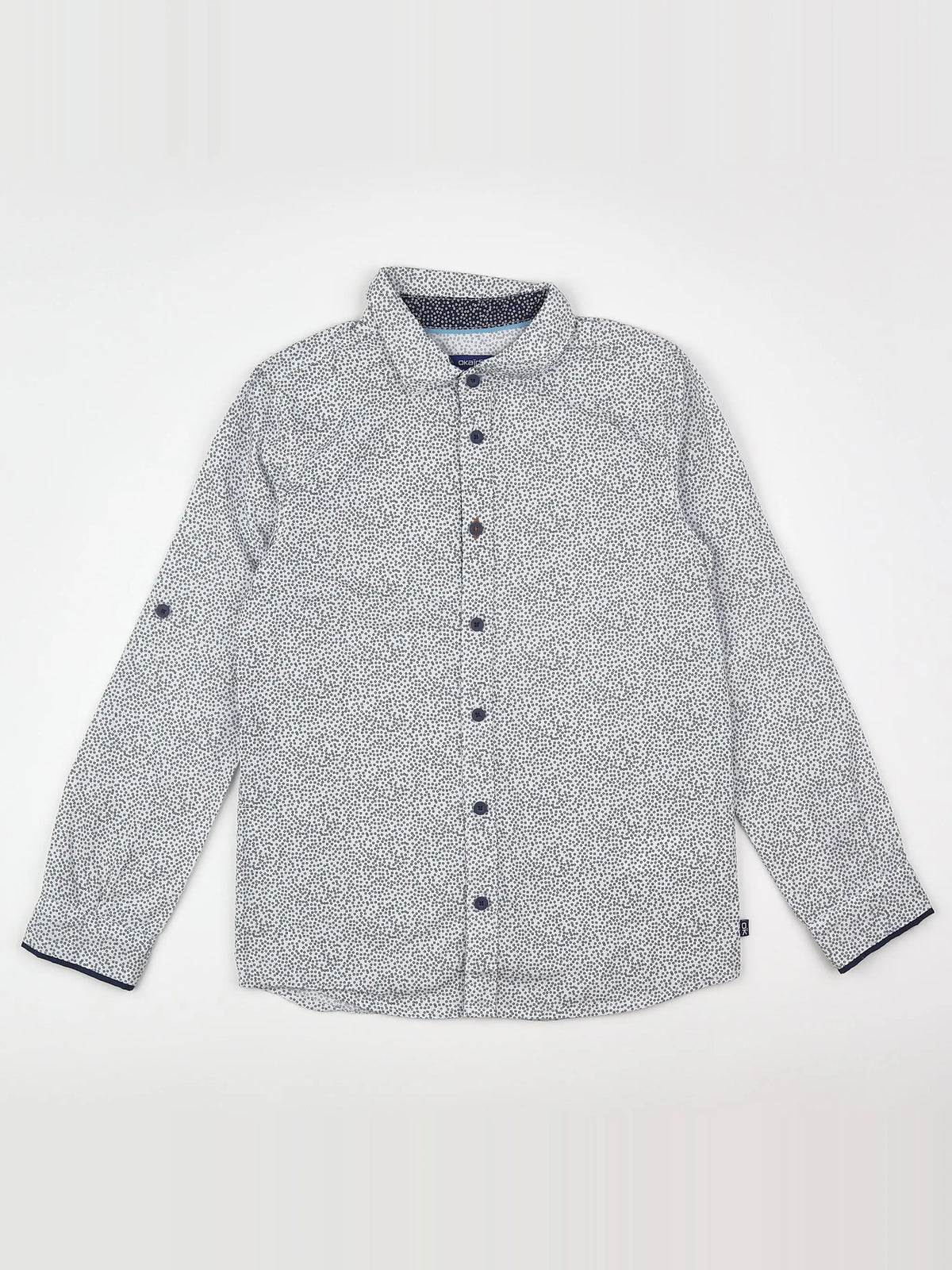 Okaidi - chemise blanc, bleu - 8 ans