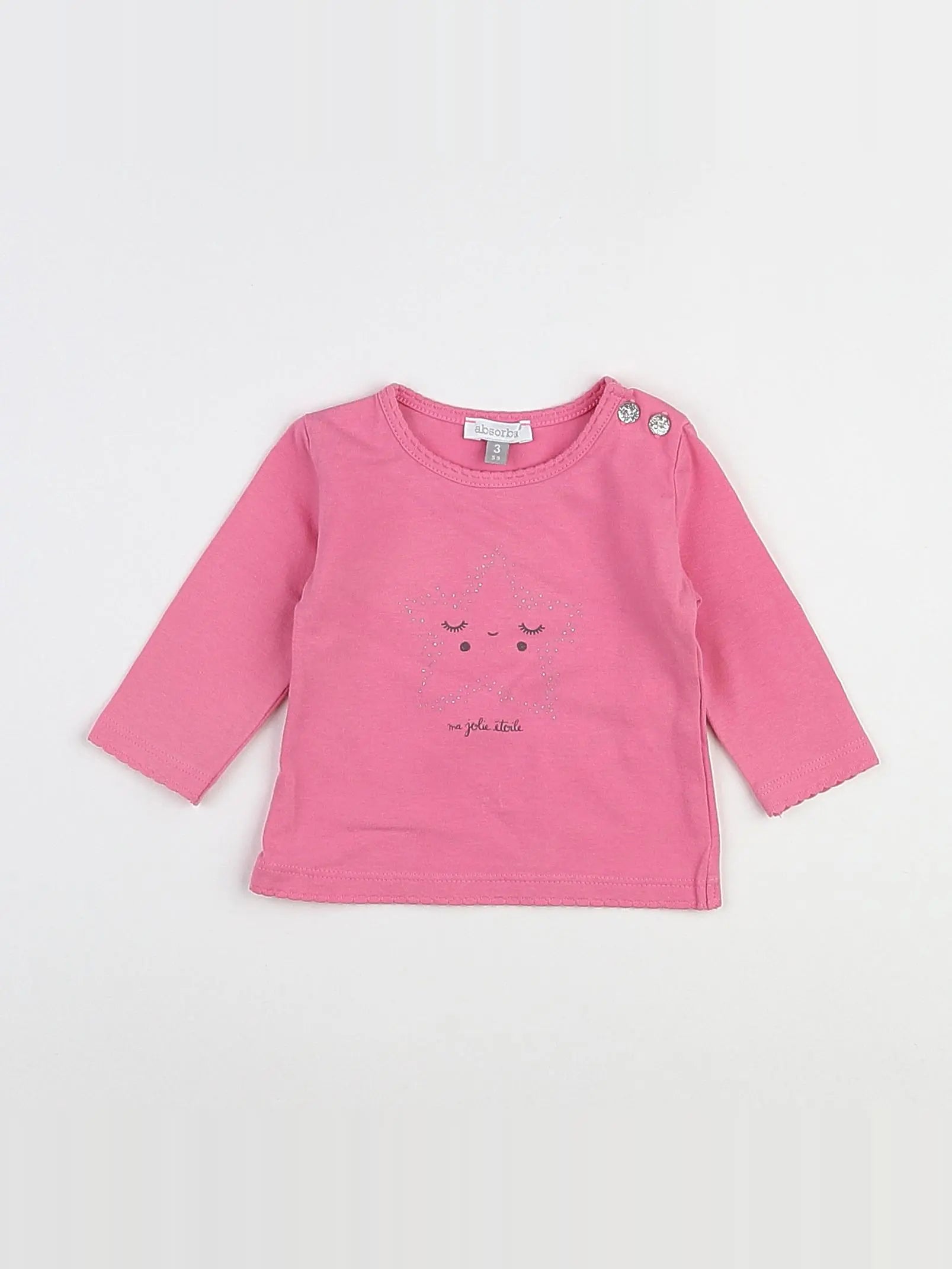 Absorba - tee-shirt rose - 3 mois