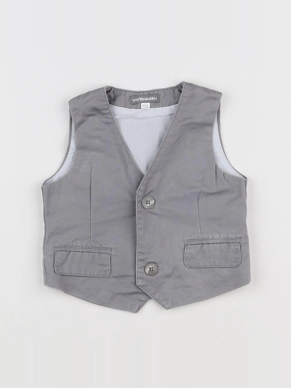 Vertbaudet - gilet gris - 2 ans