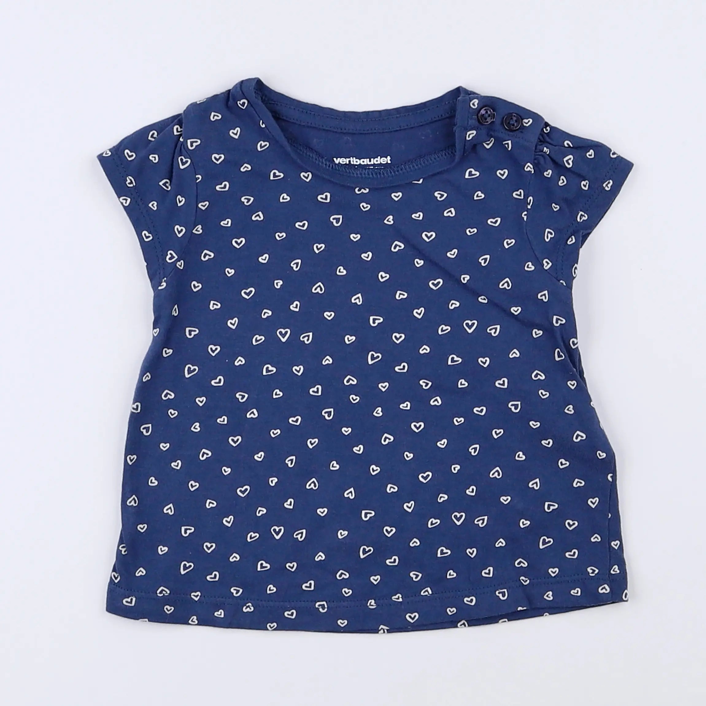 Vertbaudet - tee-shirt bleu - 6 mois