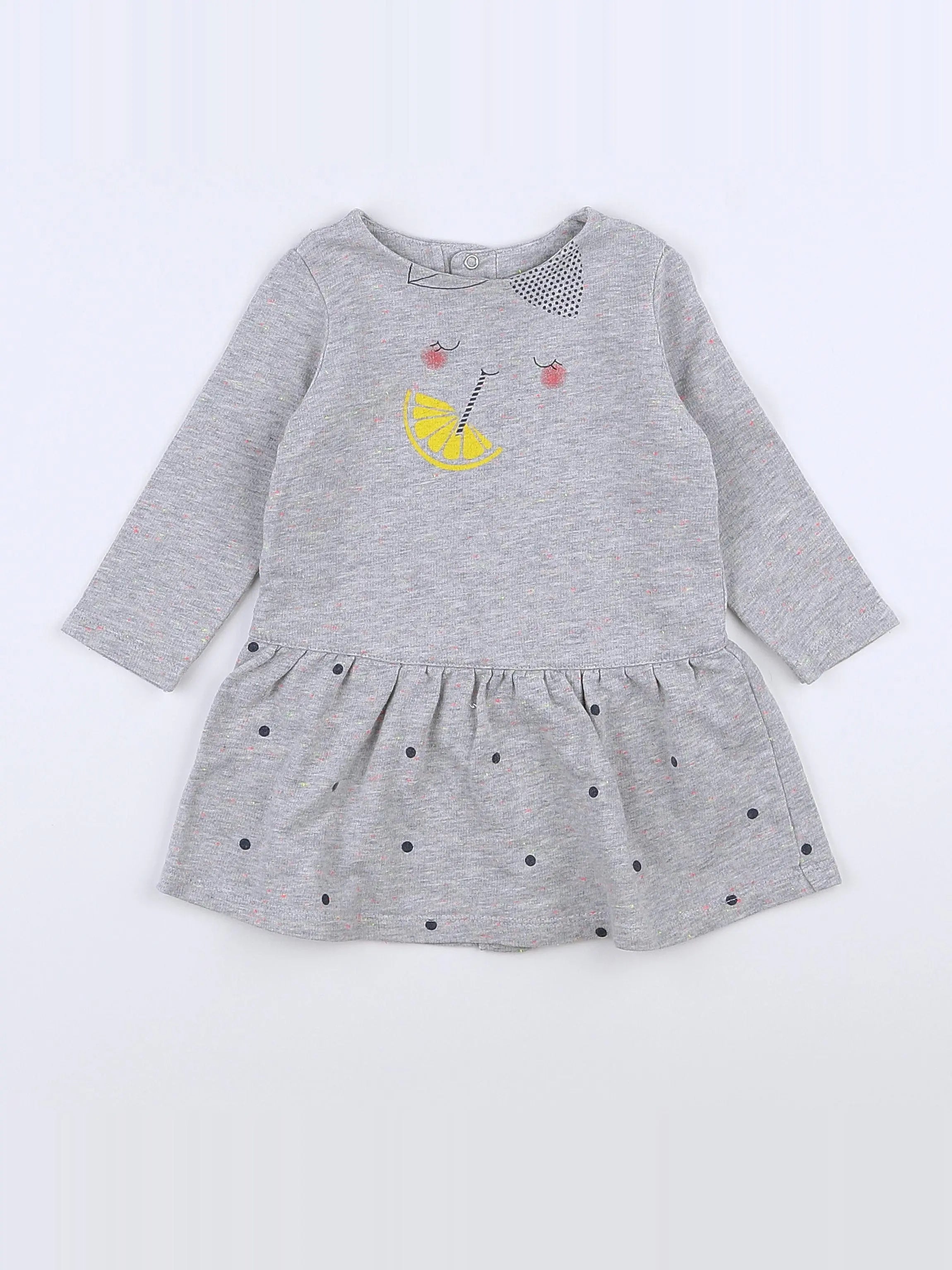 Catimini - robe gris, multicolore - 12 mois