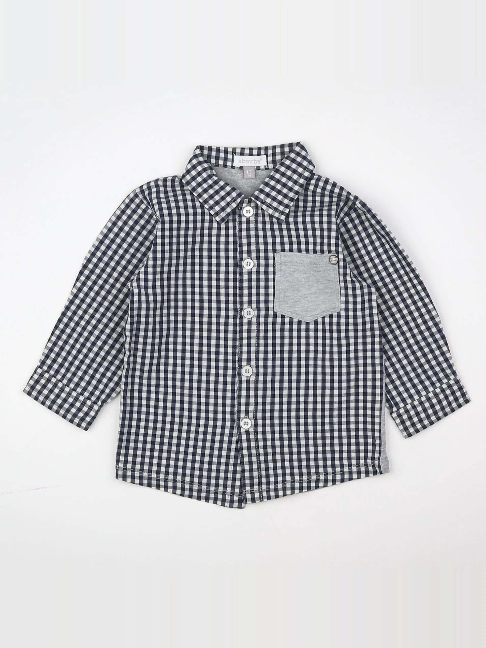 Absorba - chemise bleu - 12 mois