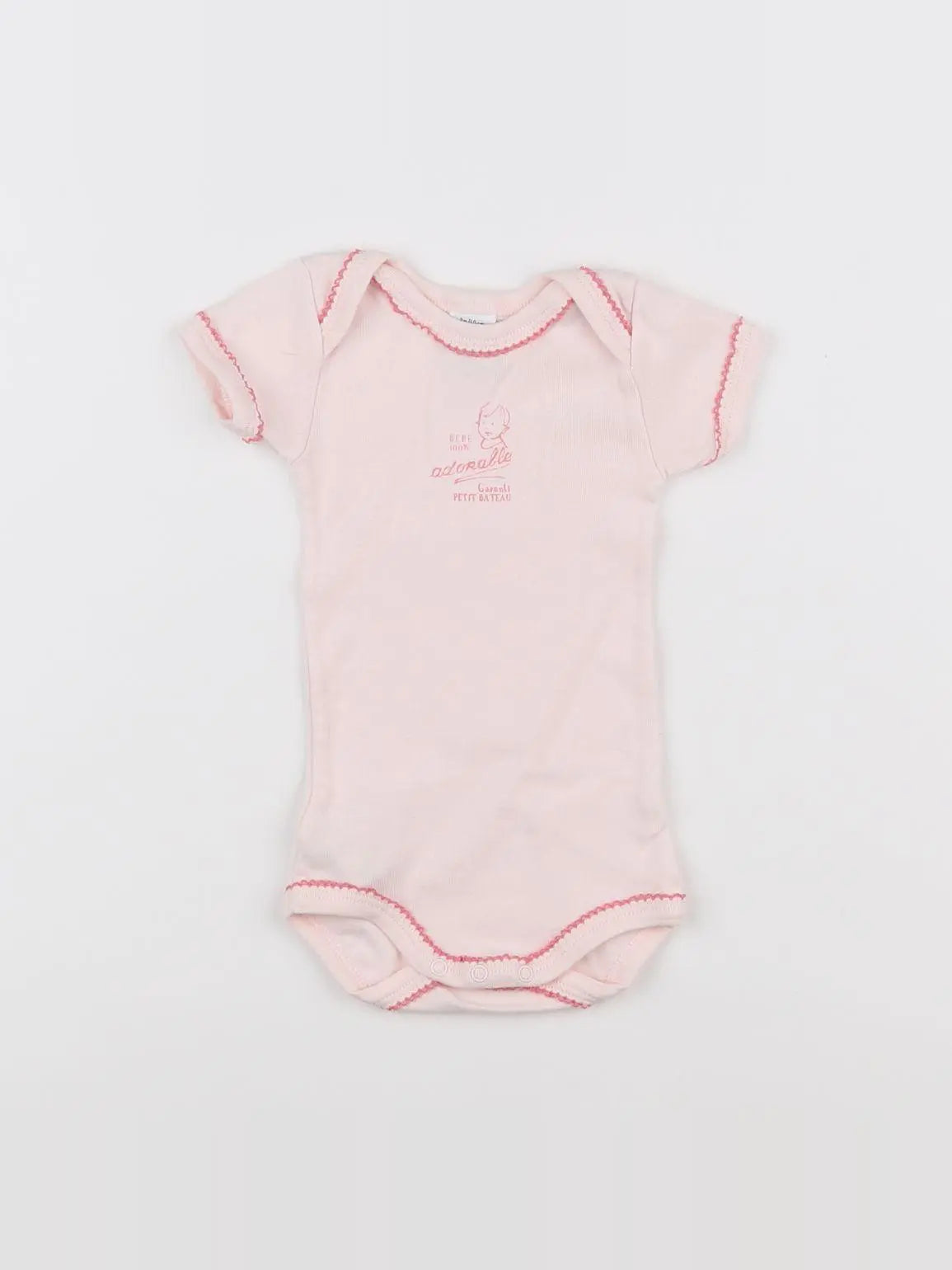 Petit Bateau - body rose - 3 mois