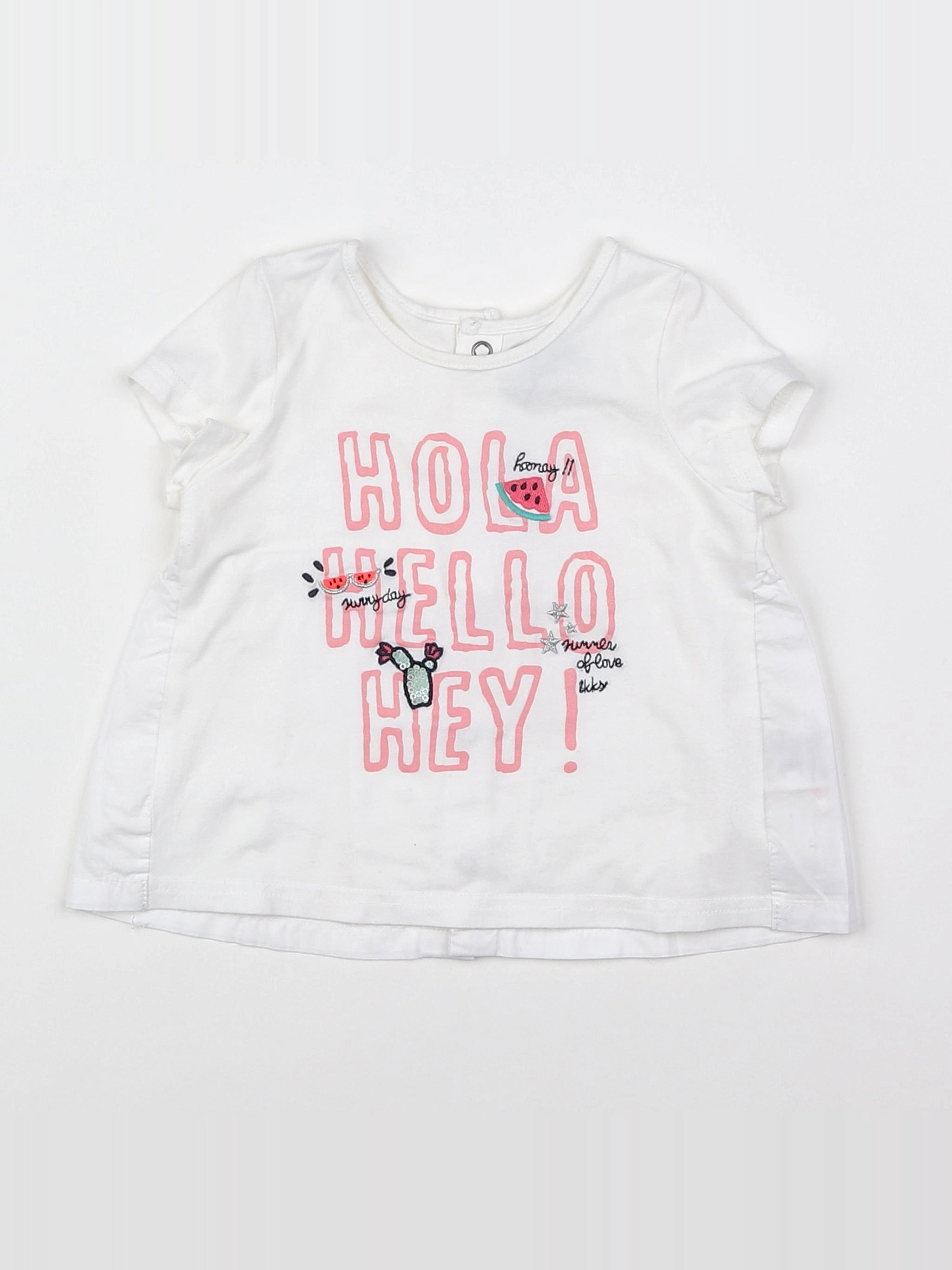 IKKS - tee-shirt blanc - 12 mois