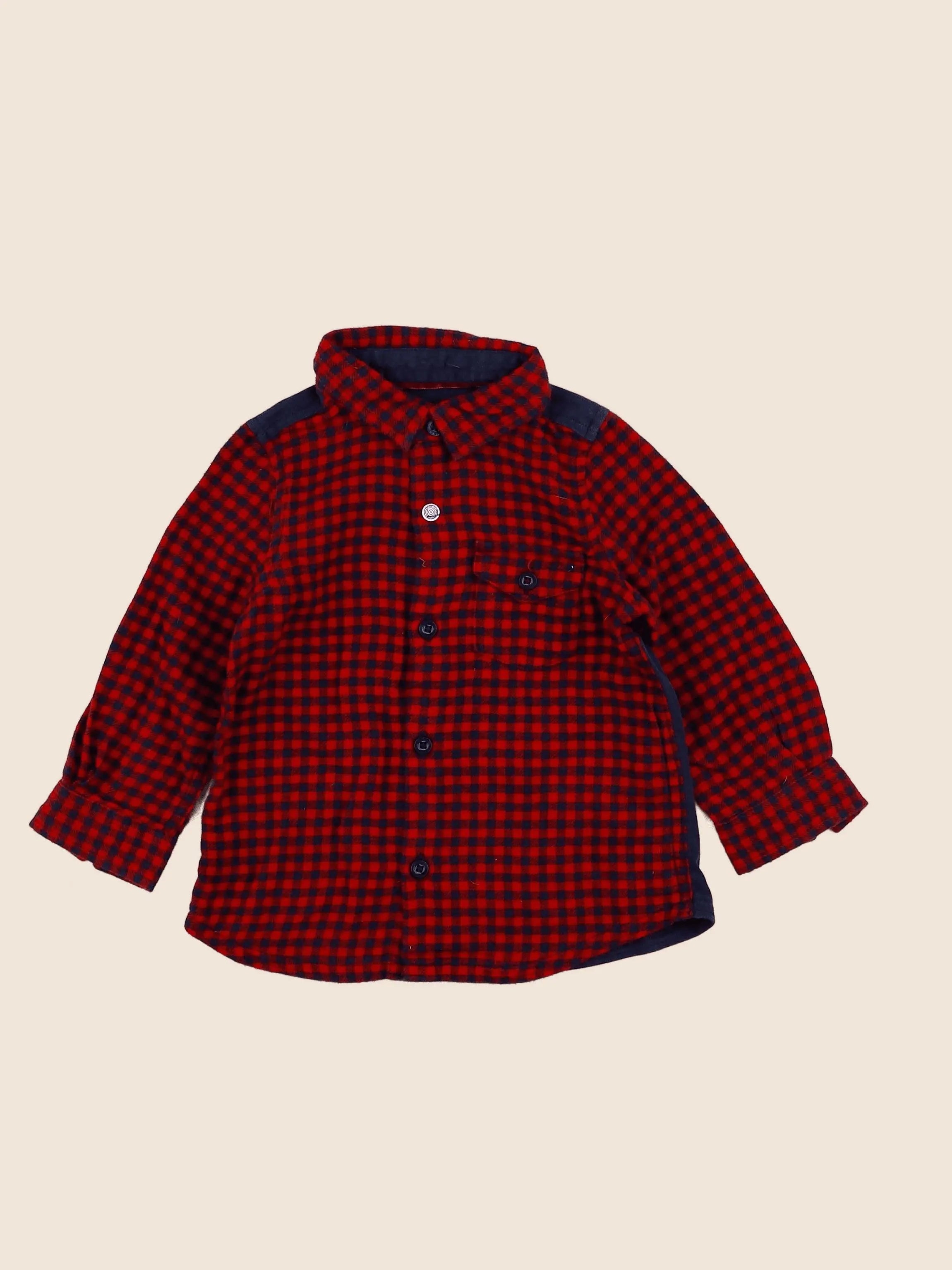 IKKS - chemise imprimé au dos rouge - 12 mois