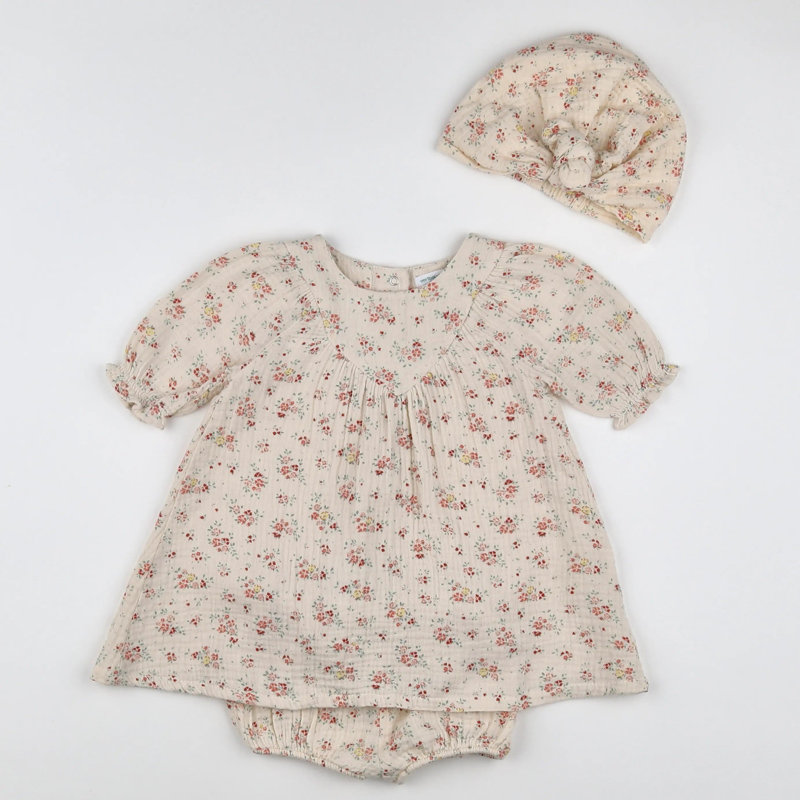 Vertbaudet - robe beige - 12 mois