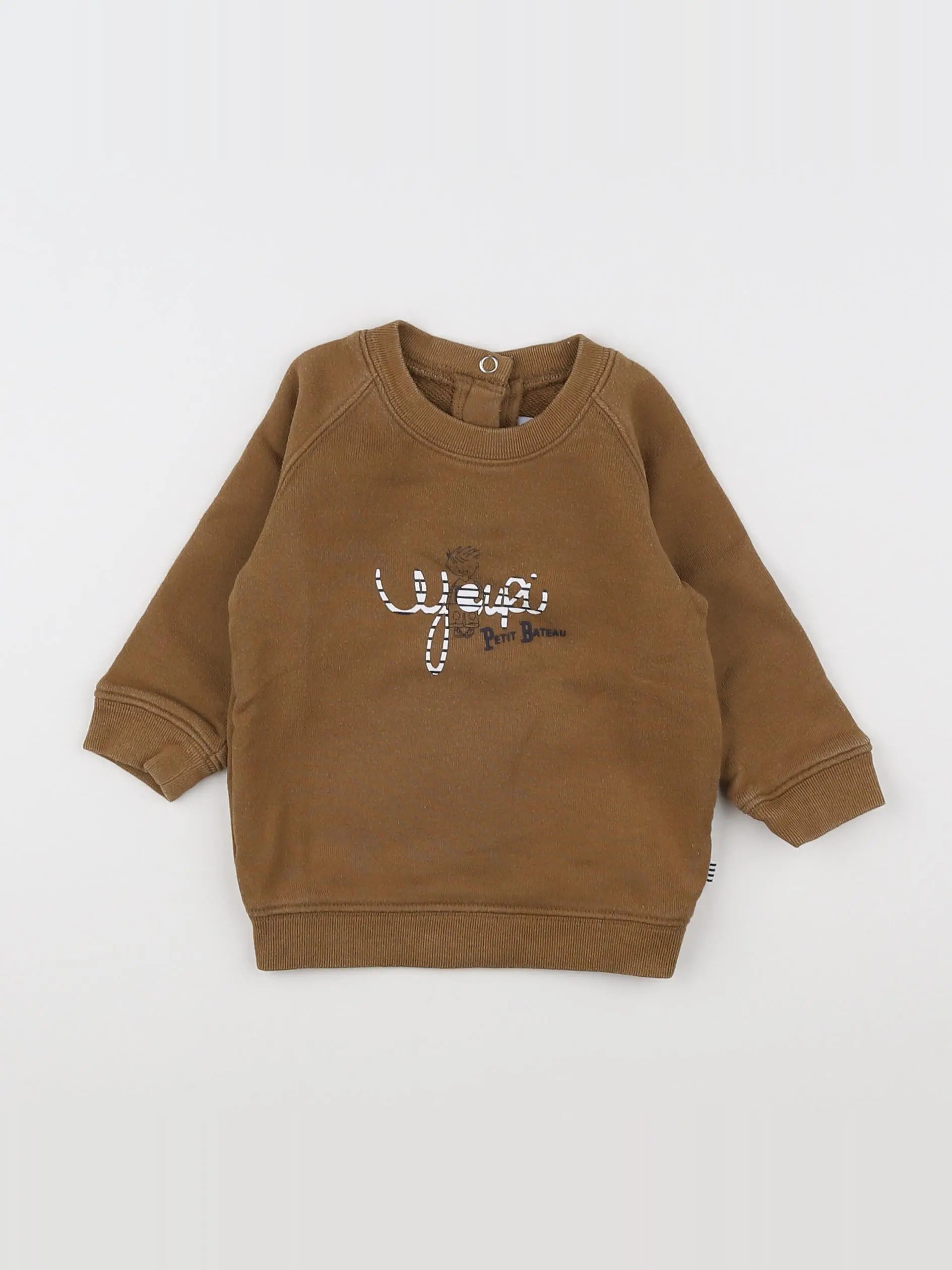 Petit Bateau - sweat marron - 6 mois