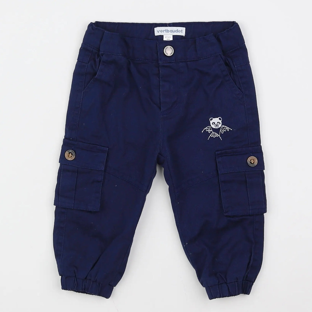 Vertbaudet - pantalon bleu - 6 mois