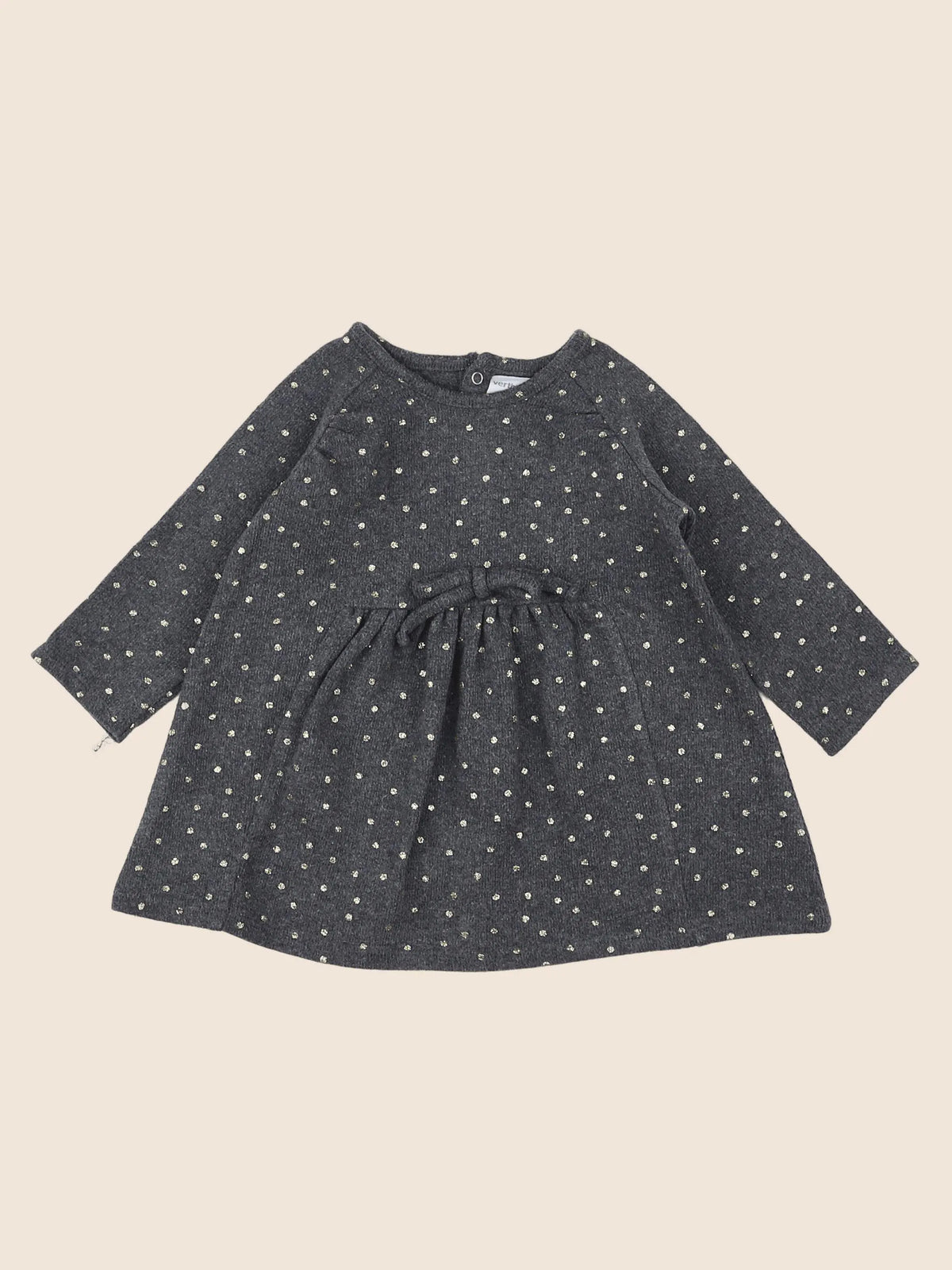 Vertbaudet - robe gris, or - 9 mois