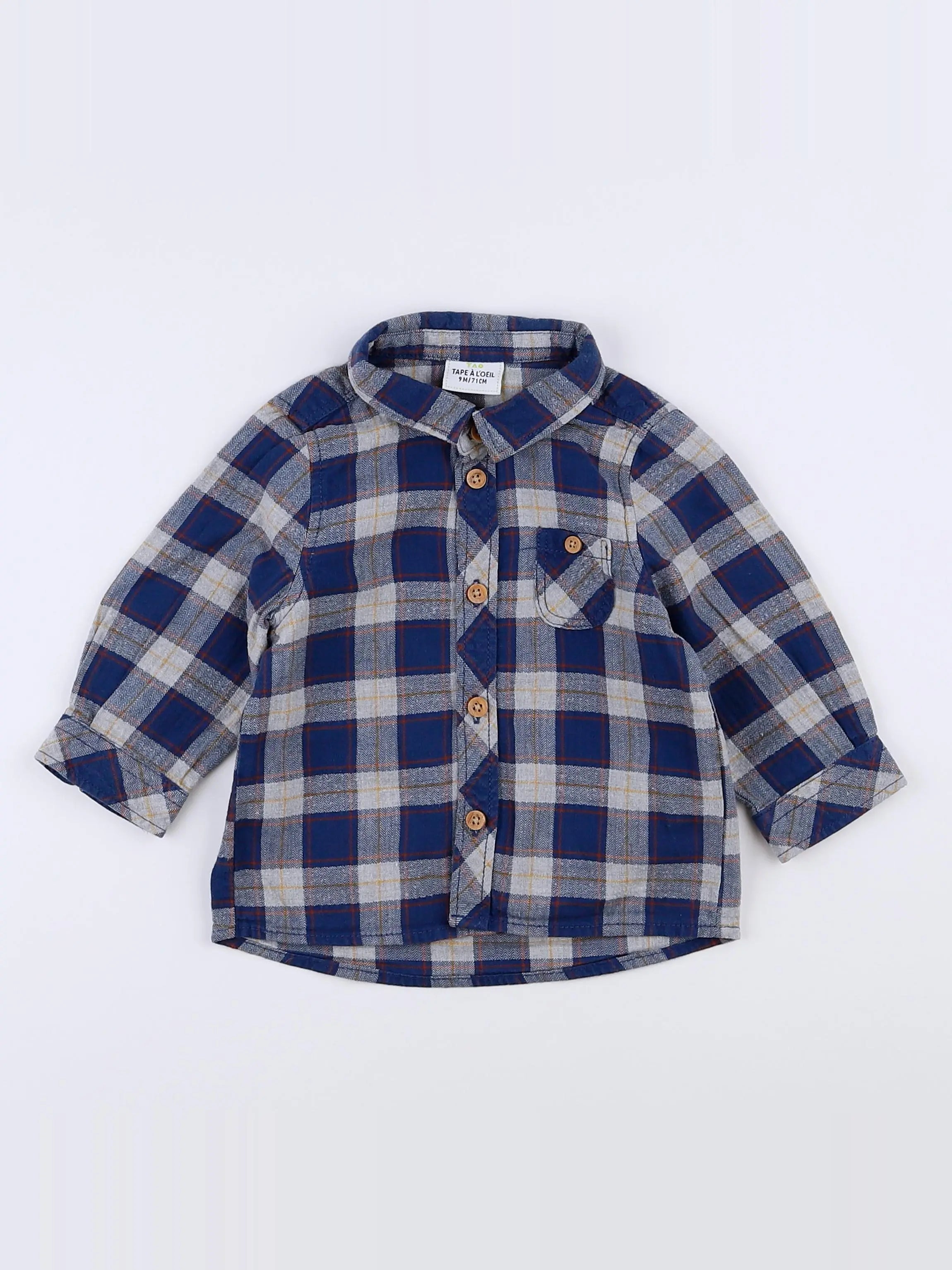 Tape à l'oeil - chemise bleu - 9 mois