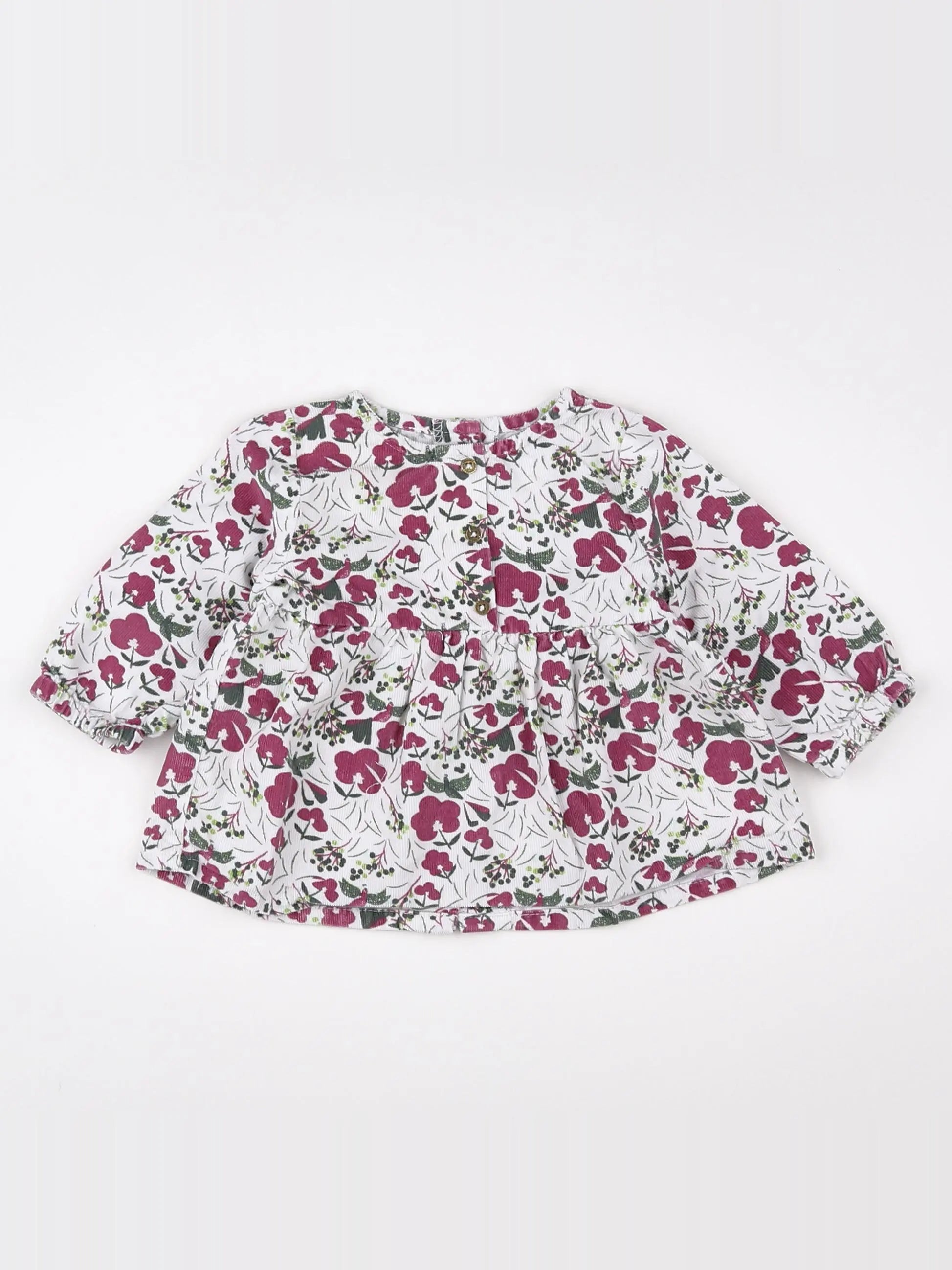 Vertbaudet - blouse blanc, rose - 3 mois