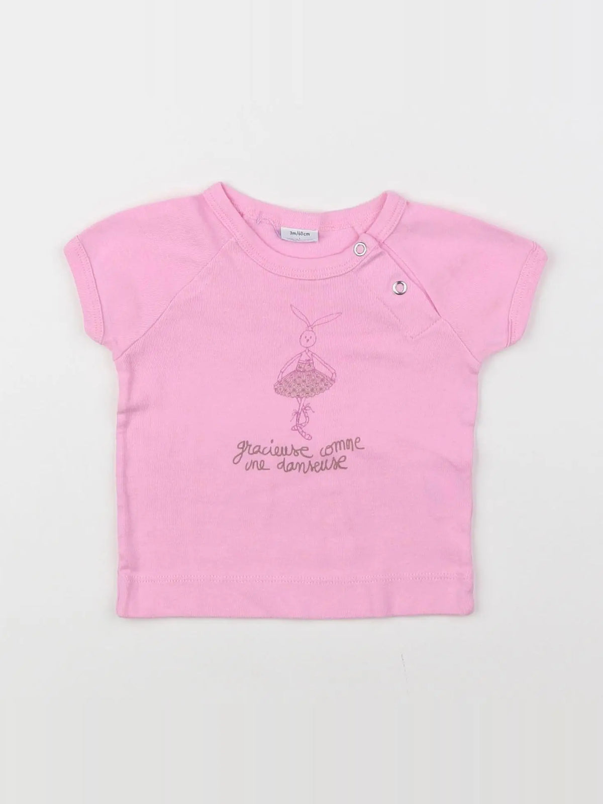 Petit Bateau - tee-shirt rose - 3 mois