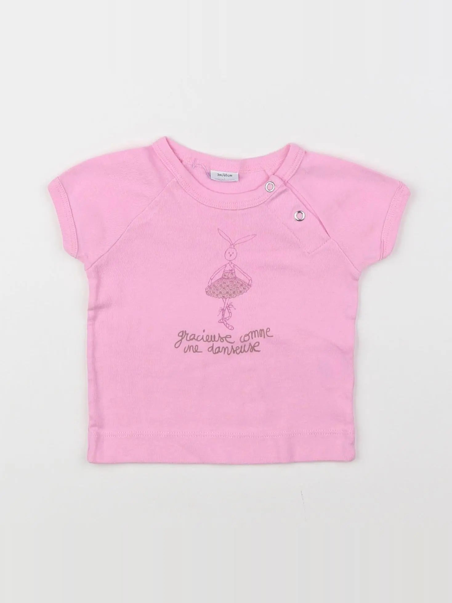 Petit Bateau - tee-shirt rose - 3 mois