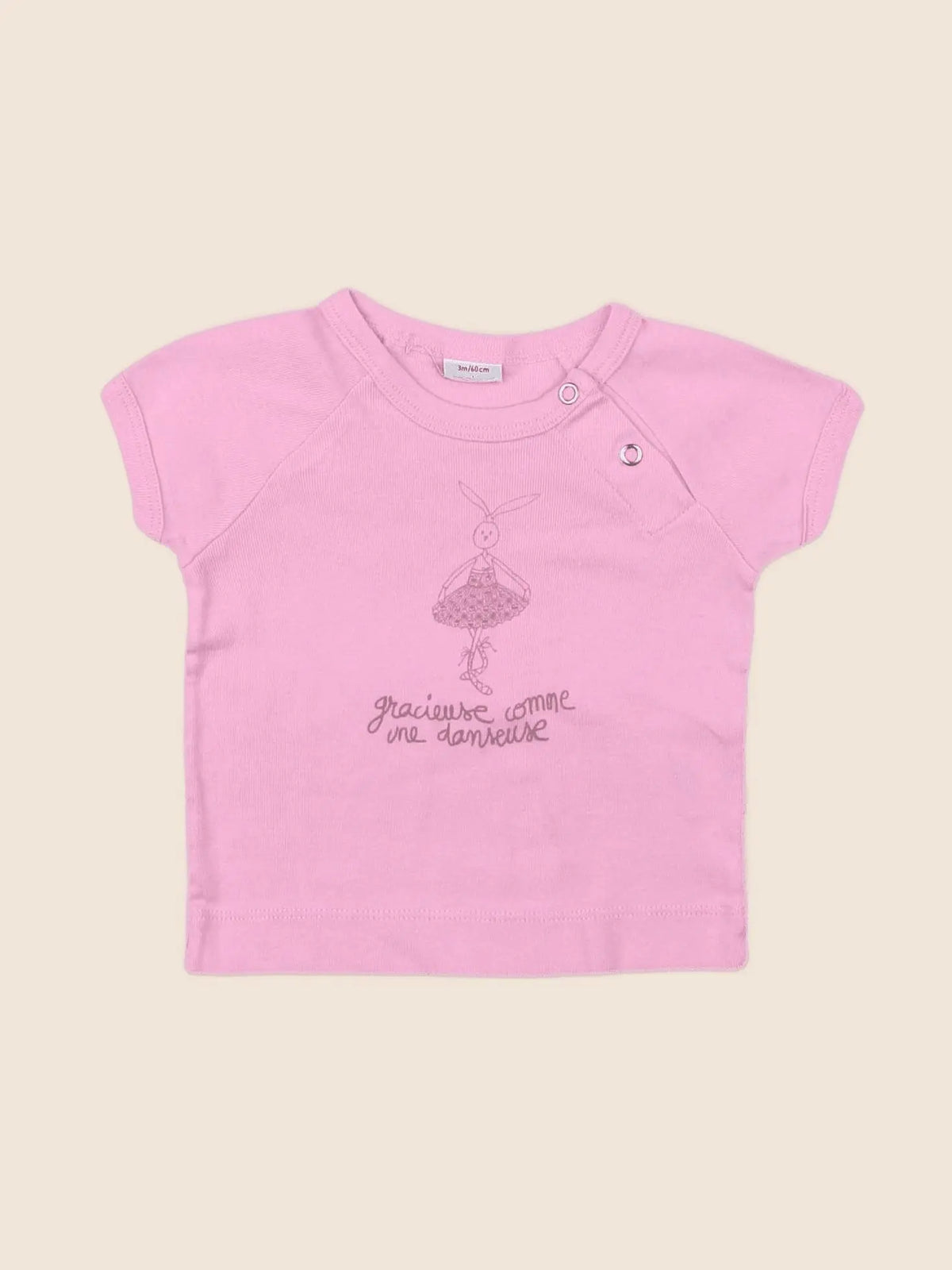Petit Bateau - tee-shirt rose - 3 mois