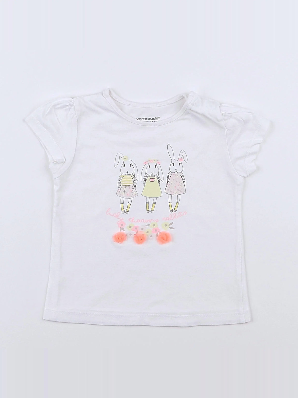 Vertbaudet - tee-shirt blanc - 9 mois