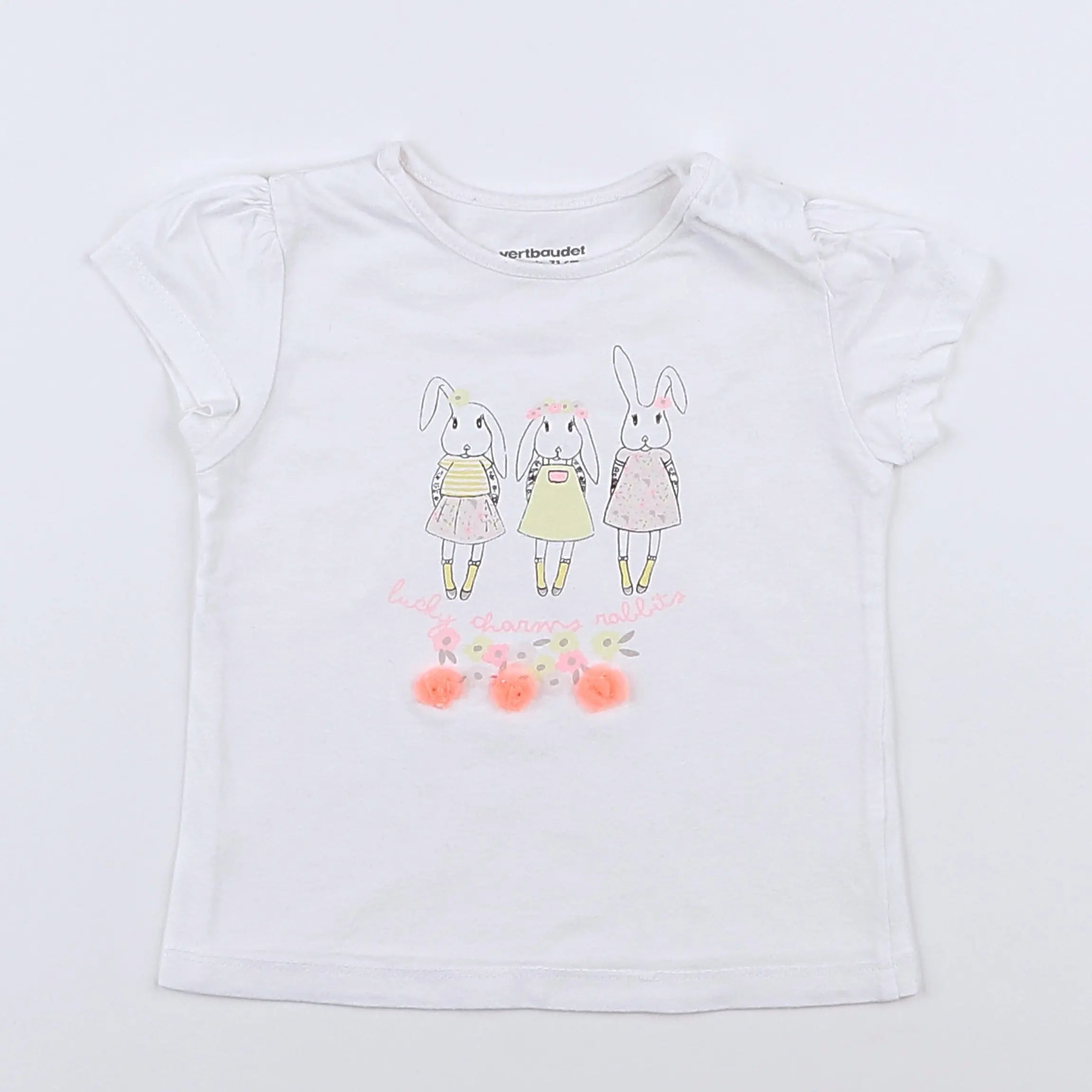 Vertbaudet - tee-shirt blanc - 9 mois