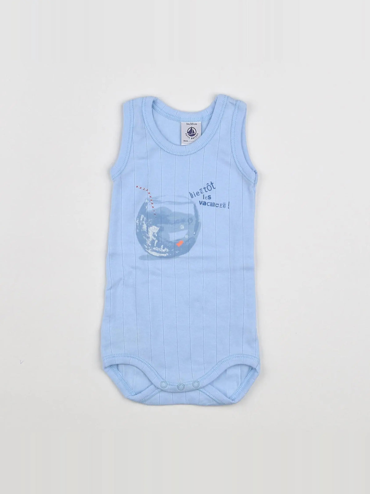 Petit Bateau - body bleu - 3 mois
