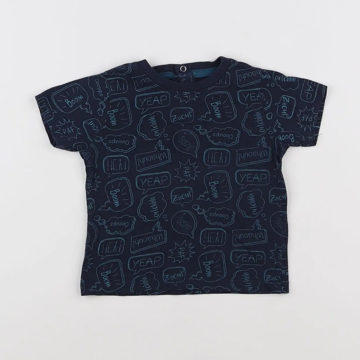 Vertbaudet - tee-shirt bleu - 12 mois