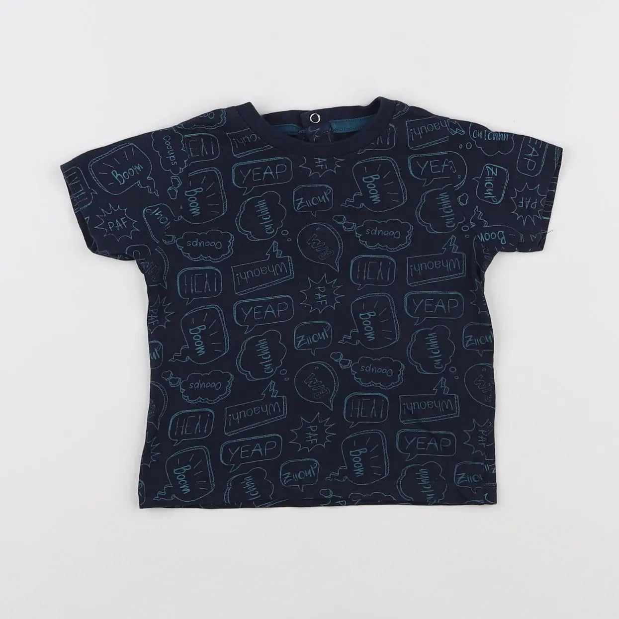 Vertbaudet - tee-shirt bleu - 12 mois