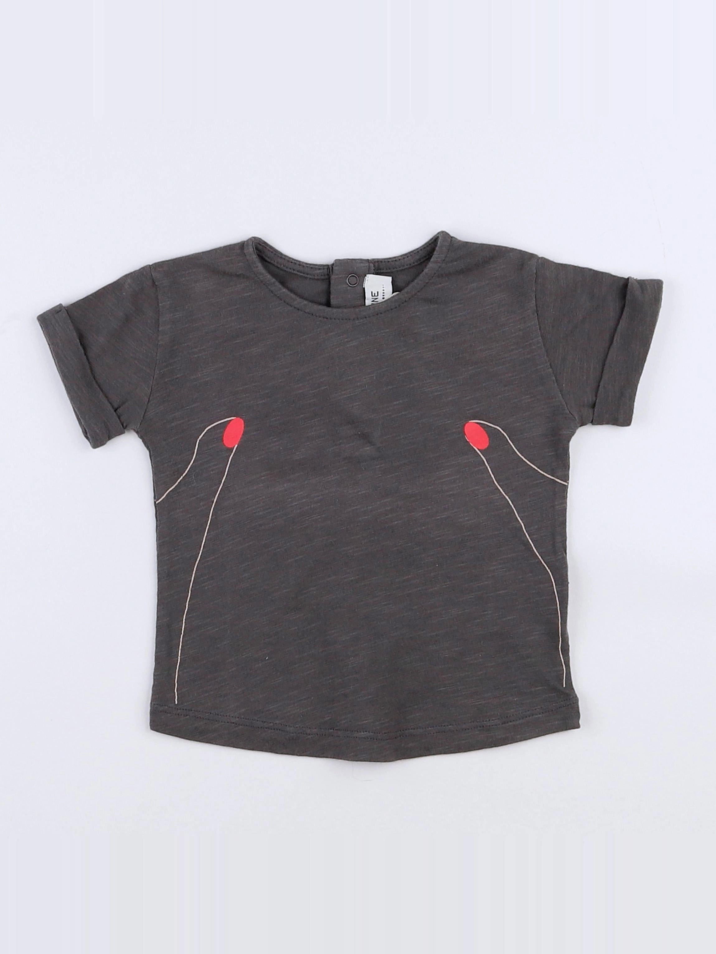 Blune - tee-shirt gris (état neuf) - 6 mois