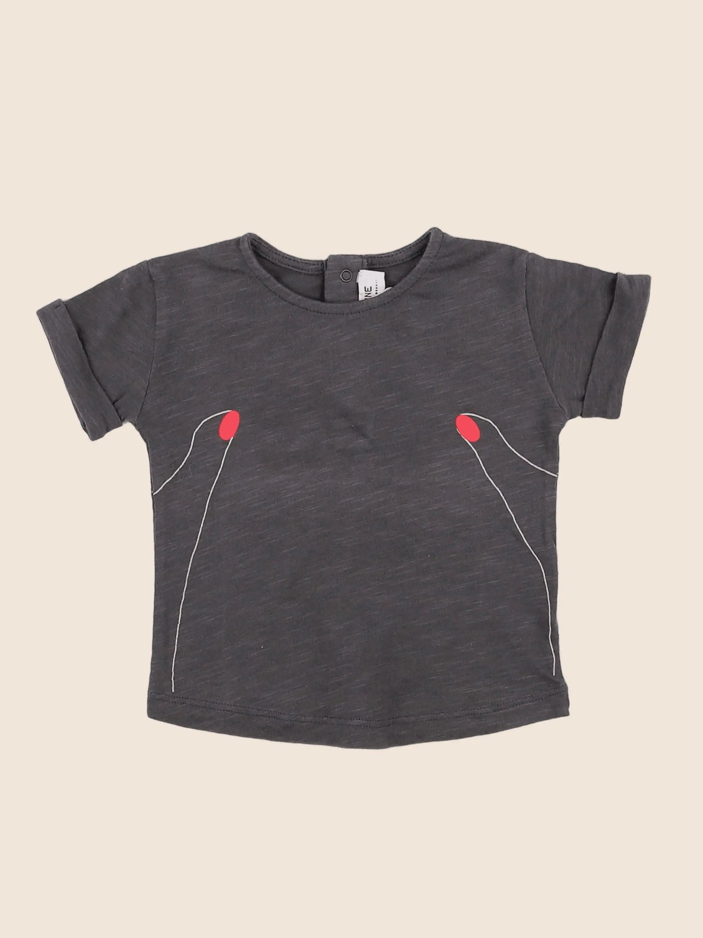 Blune - tee-shirt gris (état neuf) - 6 mois