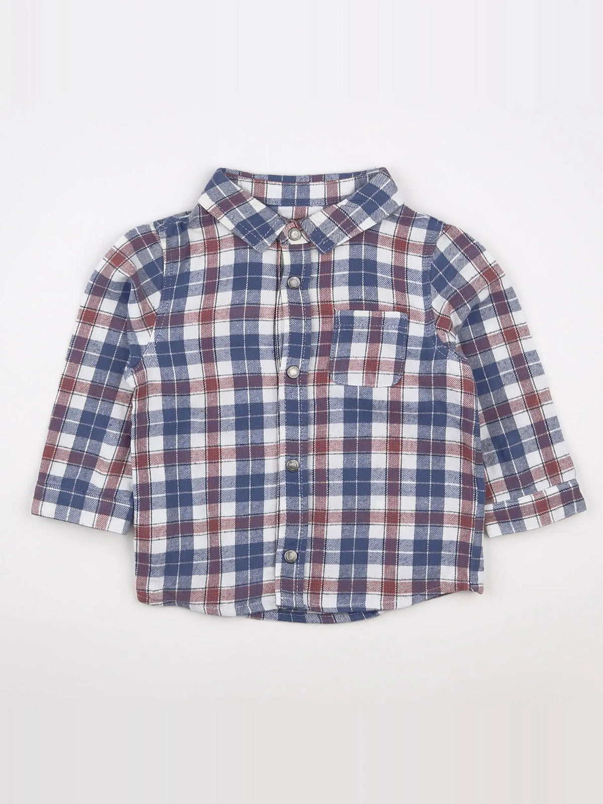 Vertbaudet - chemise bleu - 12 mois