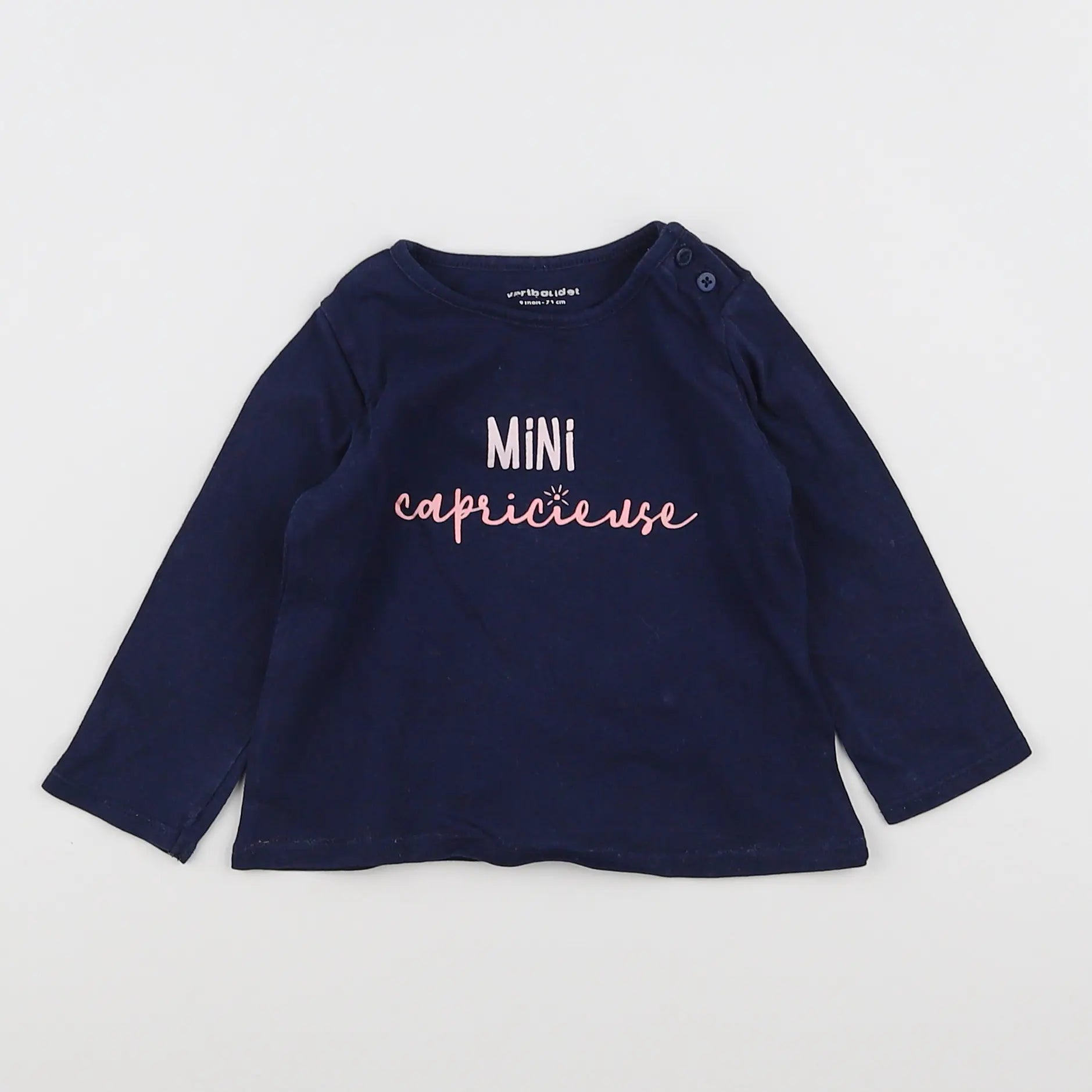Vertbaudet - tee-shirt bleu - 9 mois