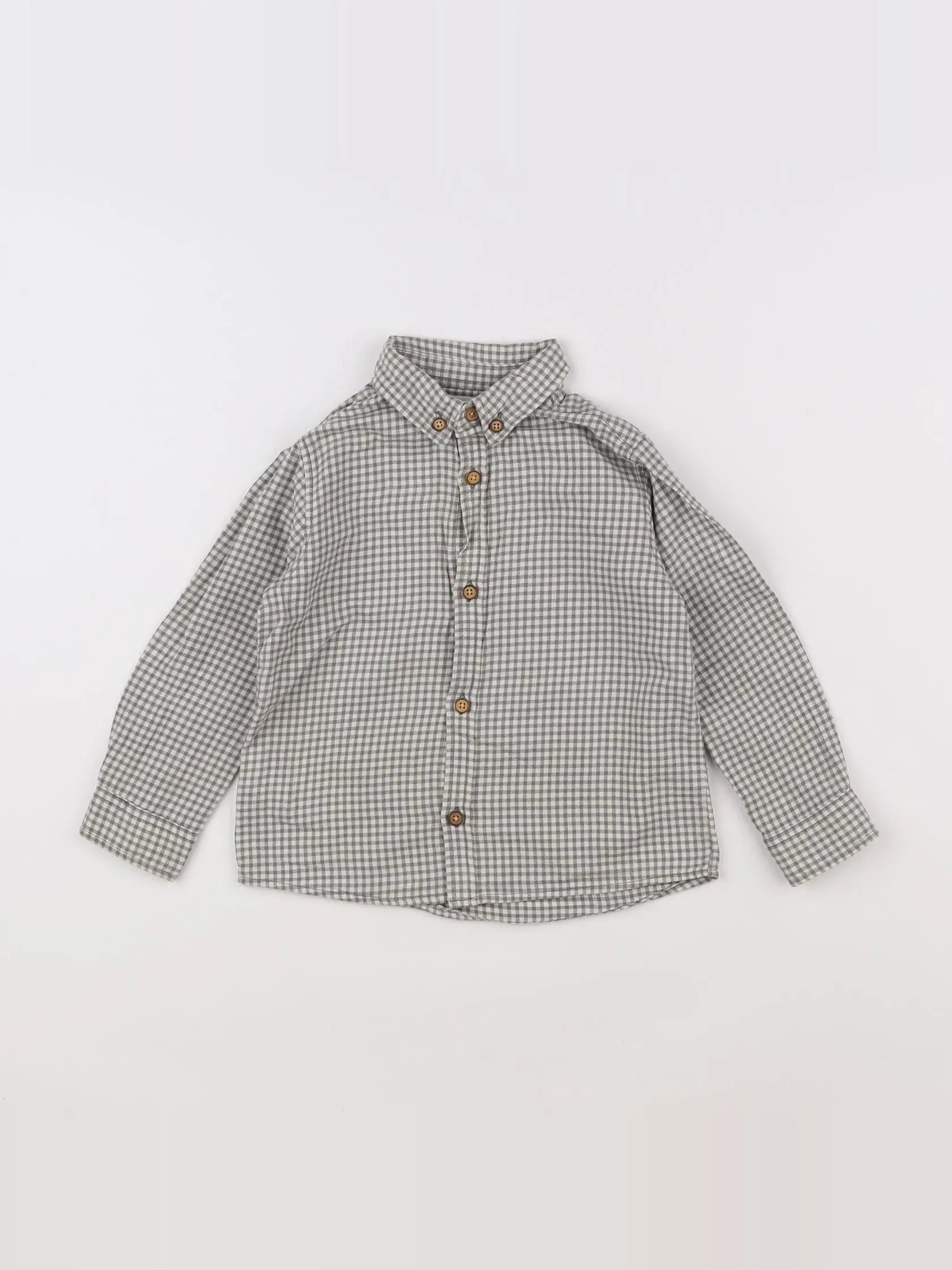 Mango - chemise blanc, vert - 18 mois à 2 ans