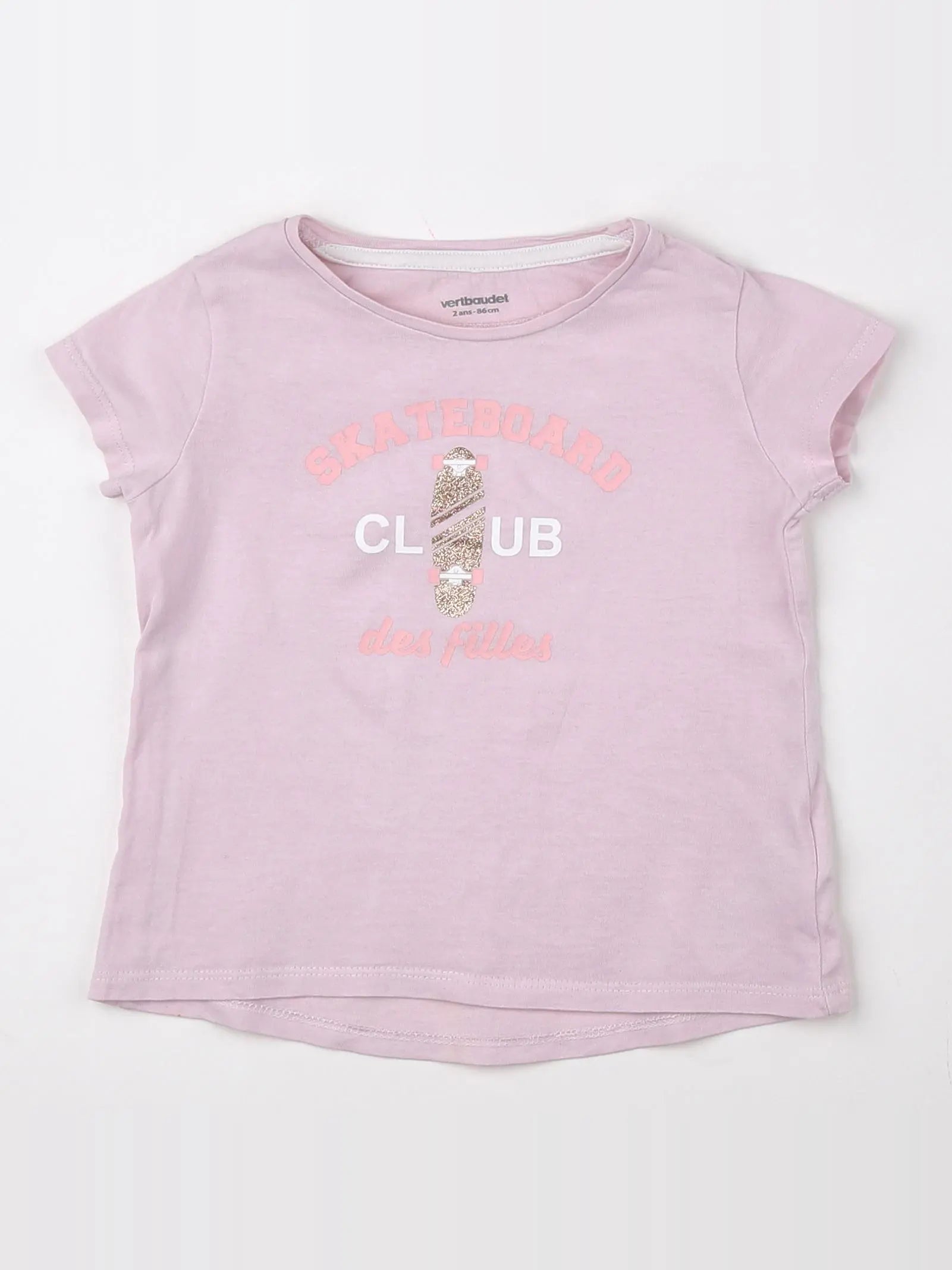 Vertbaudet - tee-shirt rose - 2 ans