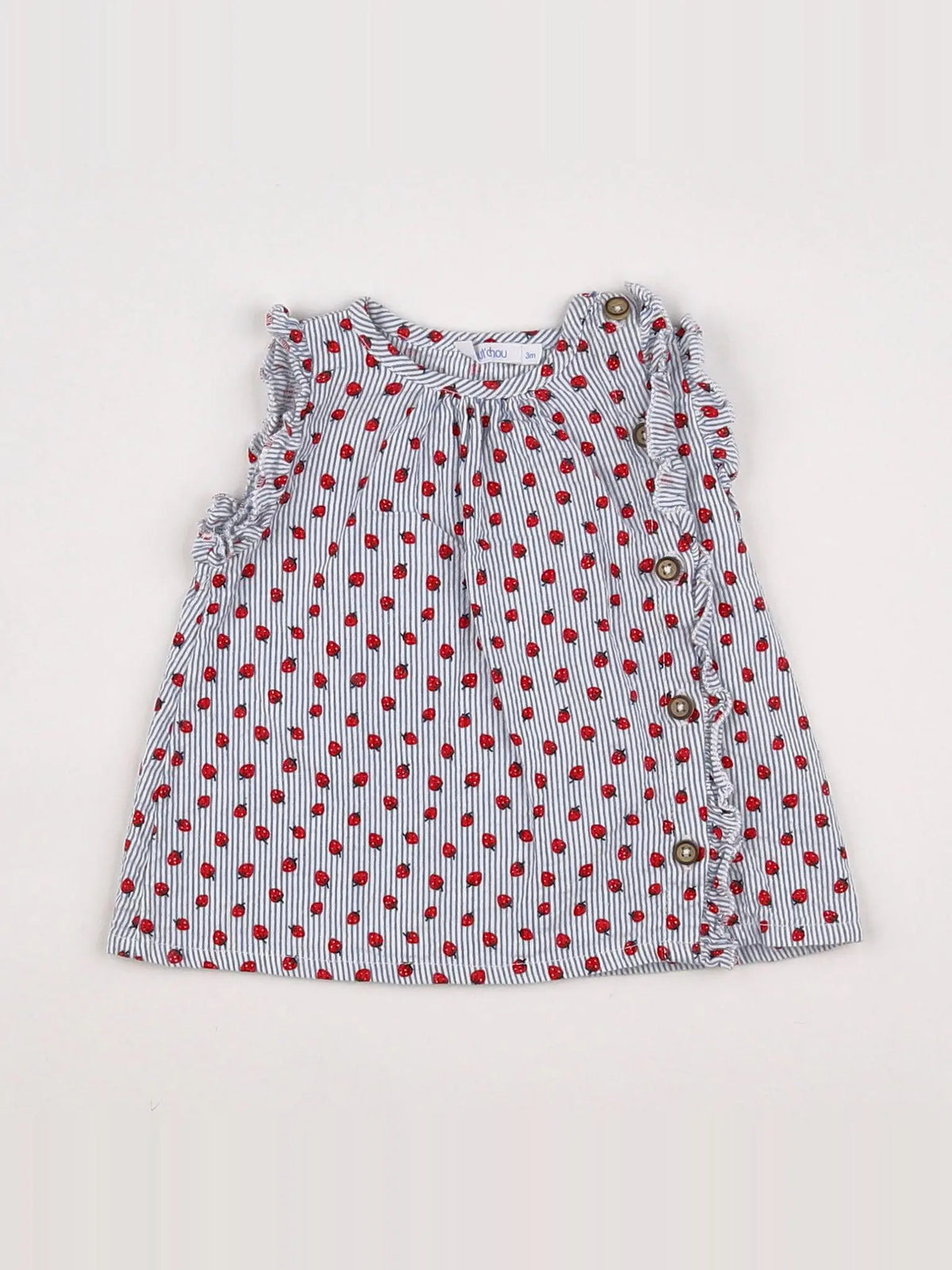 Boutchou - blouse bleu - 3 mois