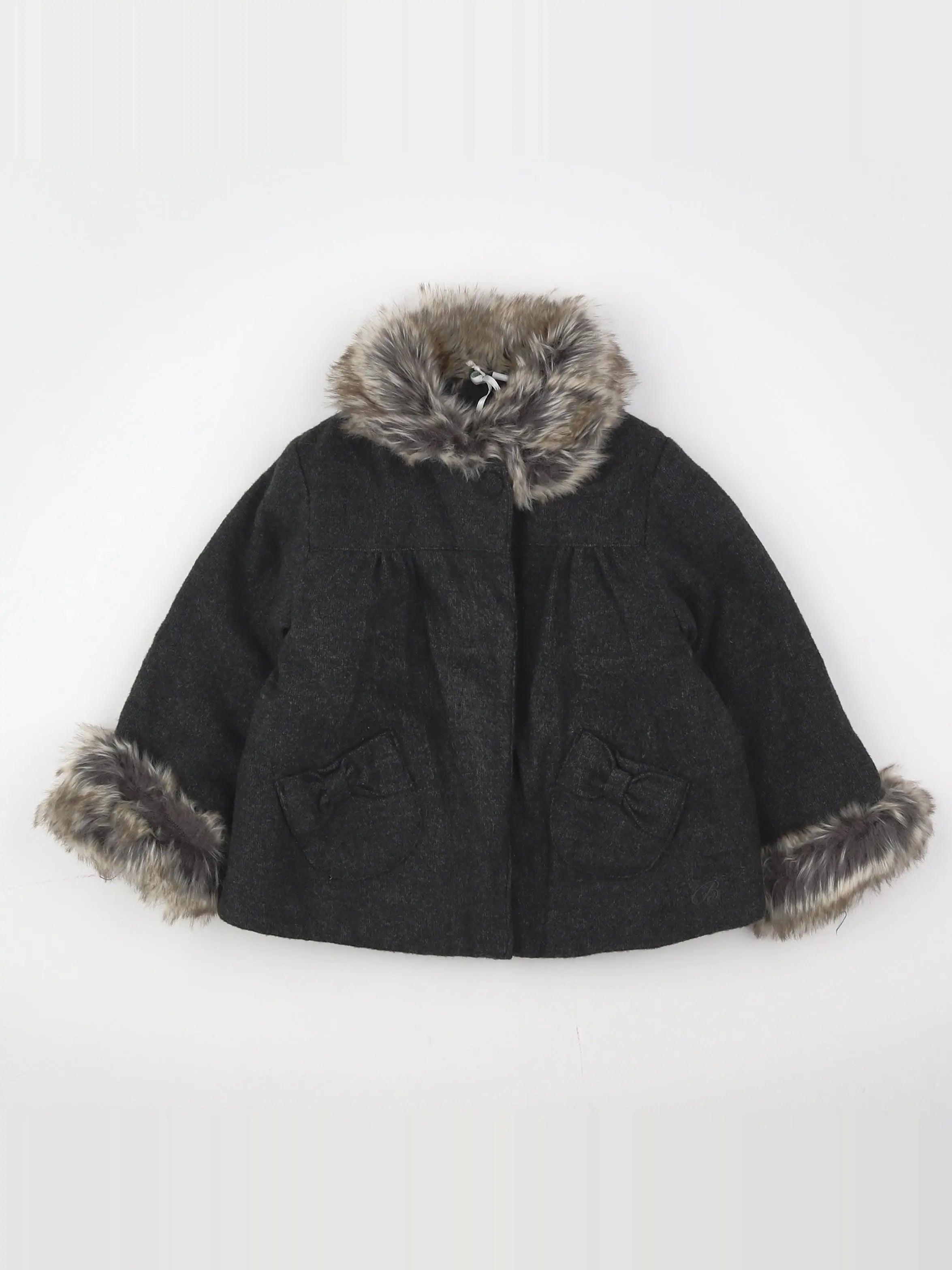 Bouchara - manteau gris (état neuf) - 12 mois