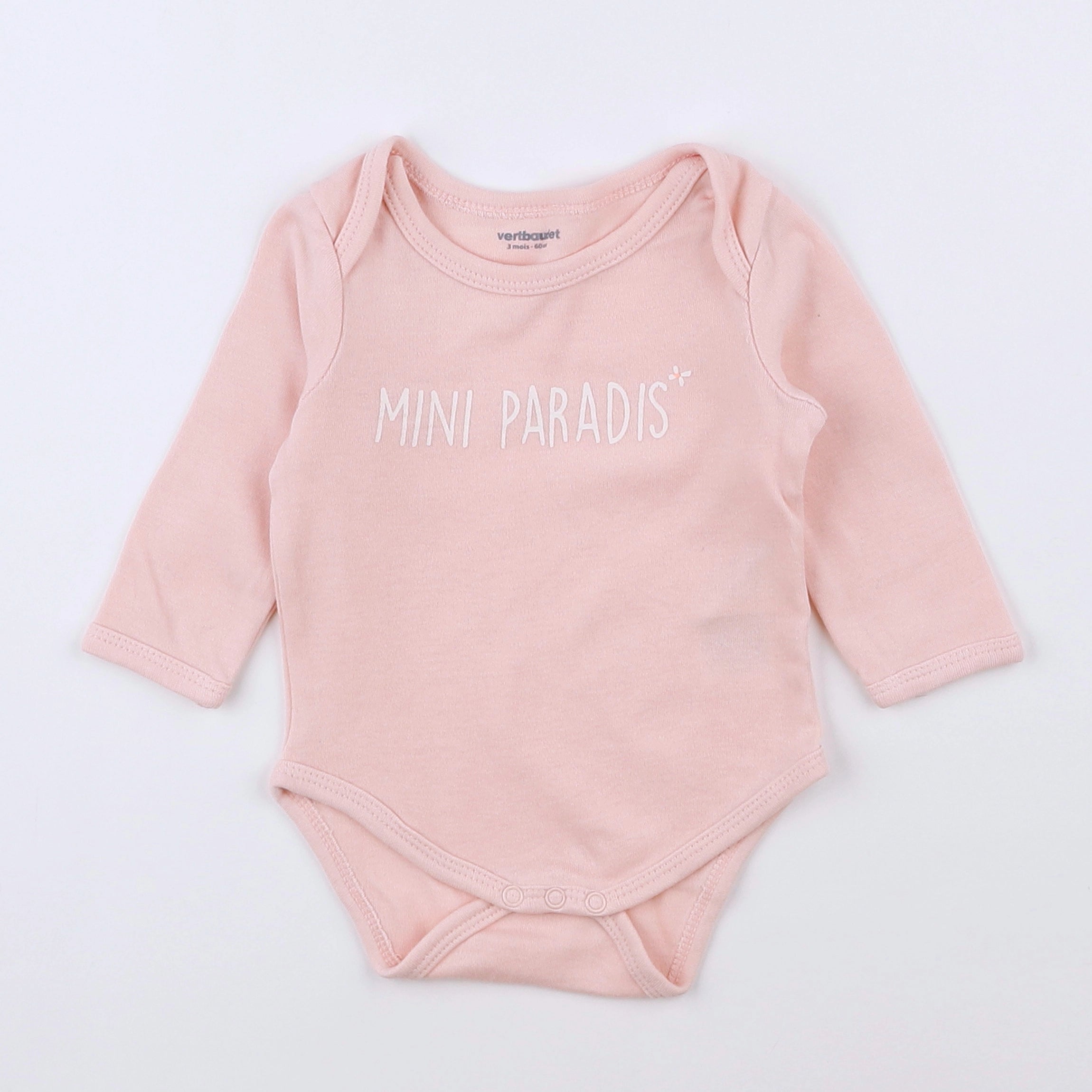 Vertbaudet - body rose - 3 mois