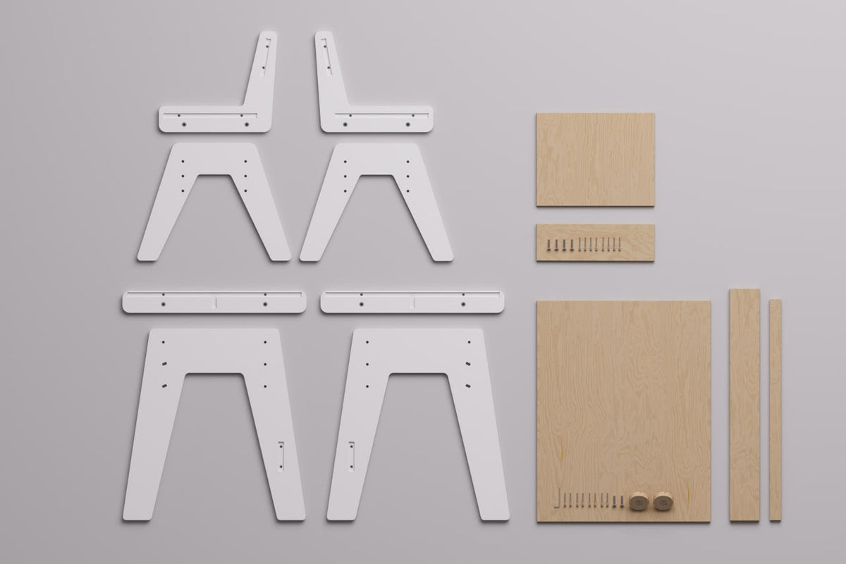 Ensemble - table et chaise évolutives pour jeunes enfants - blanche