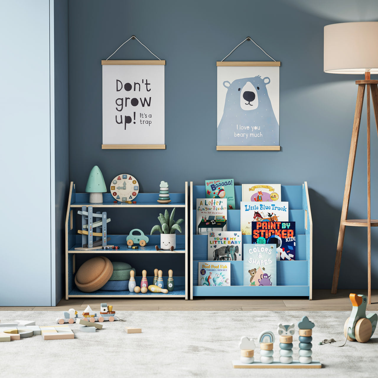 Ensemble - Bibliothèque enfant + Étagère à jouets - édition limitée