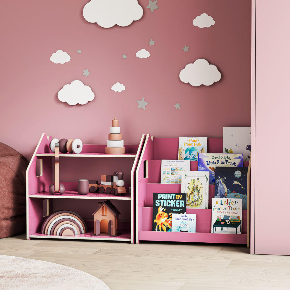 Ensemble - Bibliothèque enfant + Étagère à jouets - édition limitée