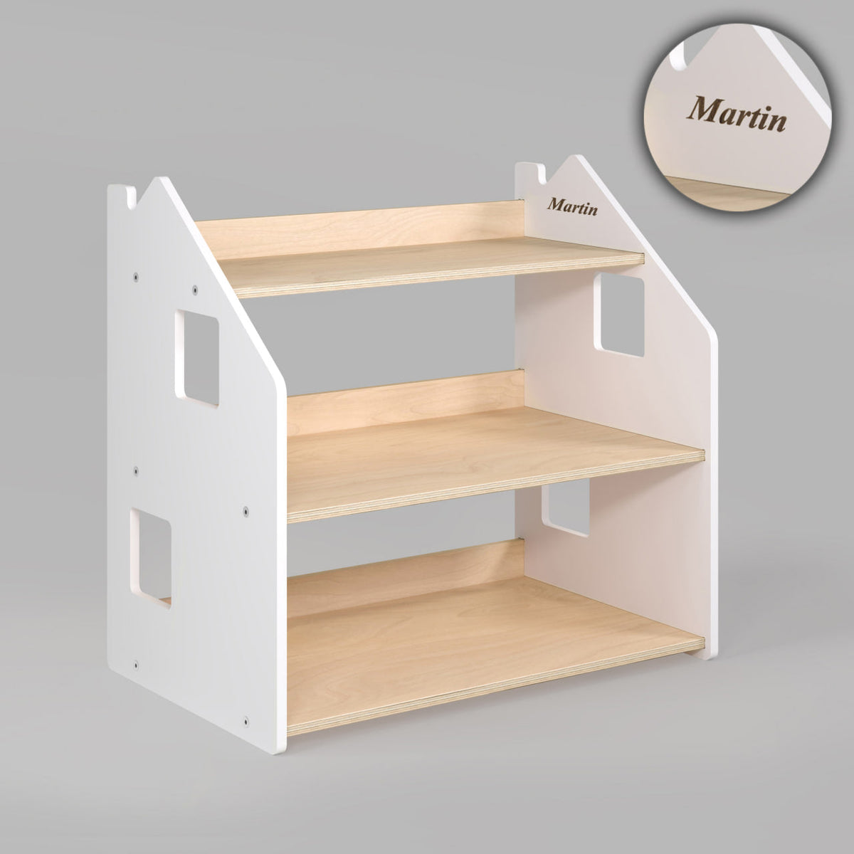 Étagère à jouets - Blanc et Gris