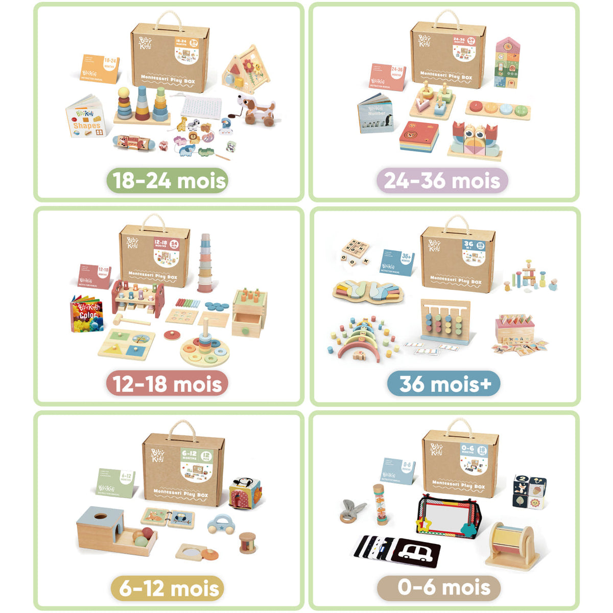 Coffret de Jeu Montessori - ensemble pour les enfants de 18 à 24