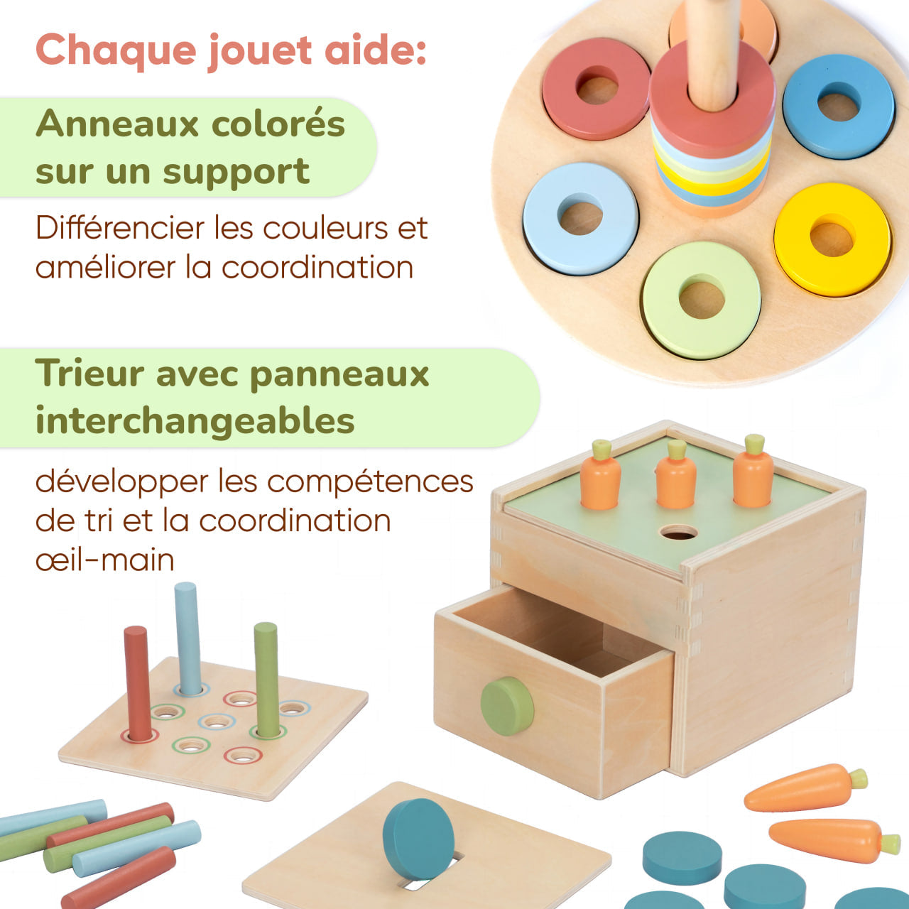 Coffret de Jeu Montessori pour les enfants de 12 à 18 mois